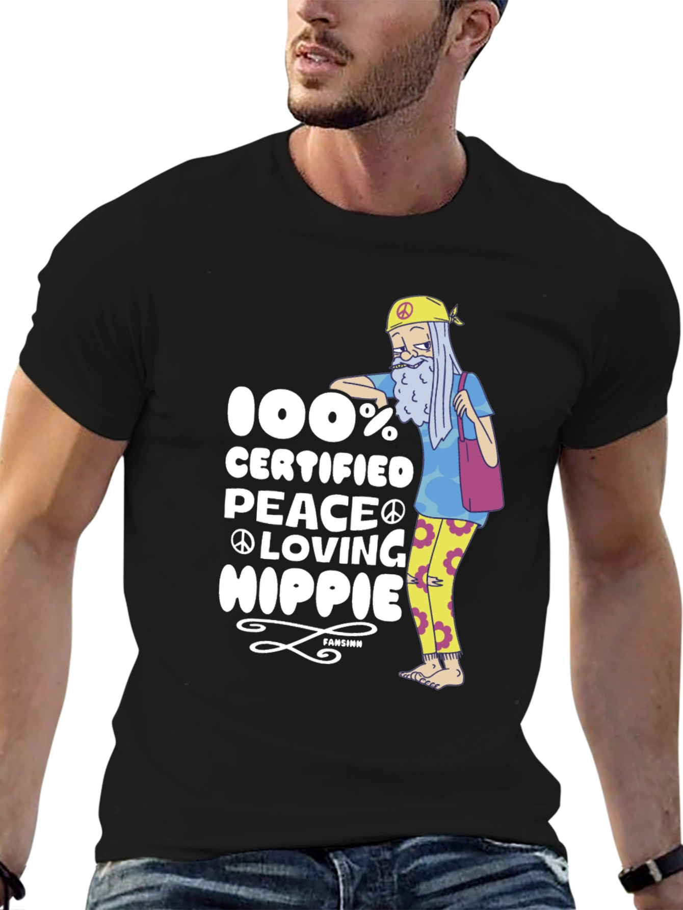 100% Certified Peace Loving Hippie T-Shirt