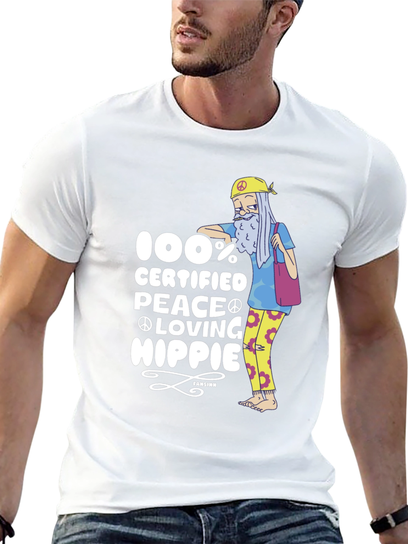 100% Certified Peace Loving Hippie T-Shirt