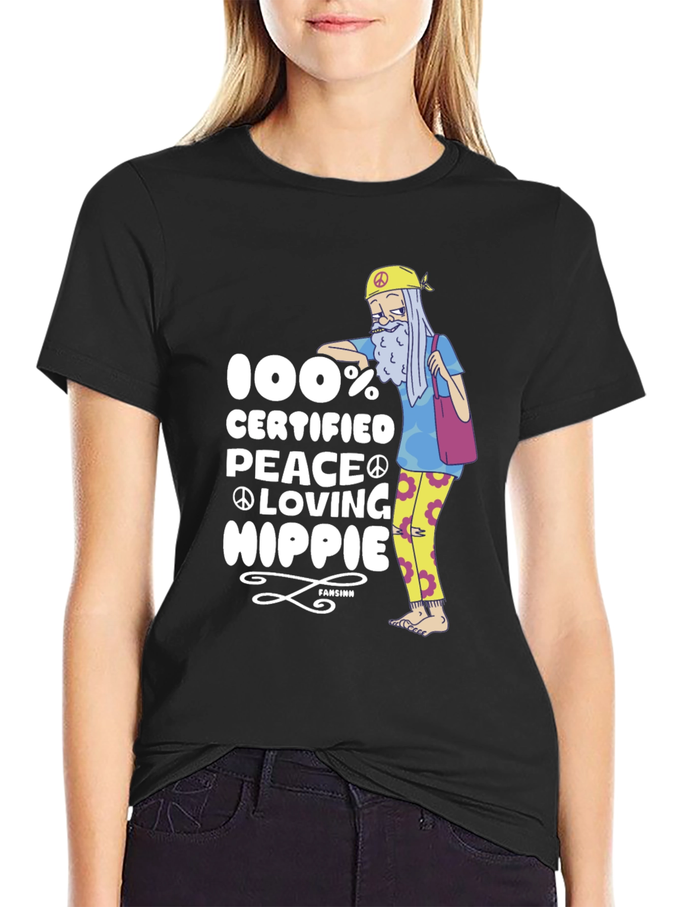 100% Certified Peace Loving Hippie T-Shirt