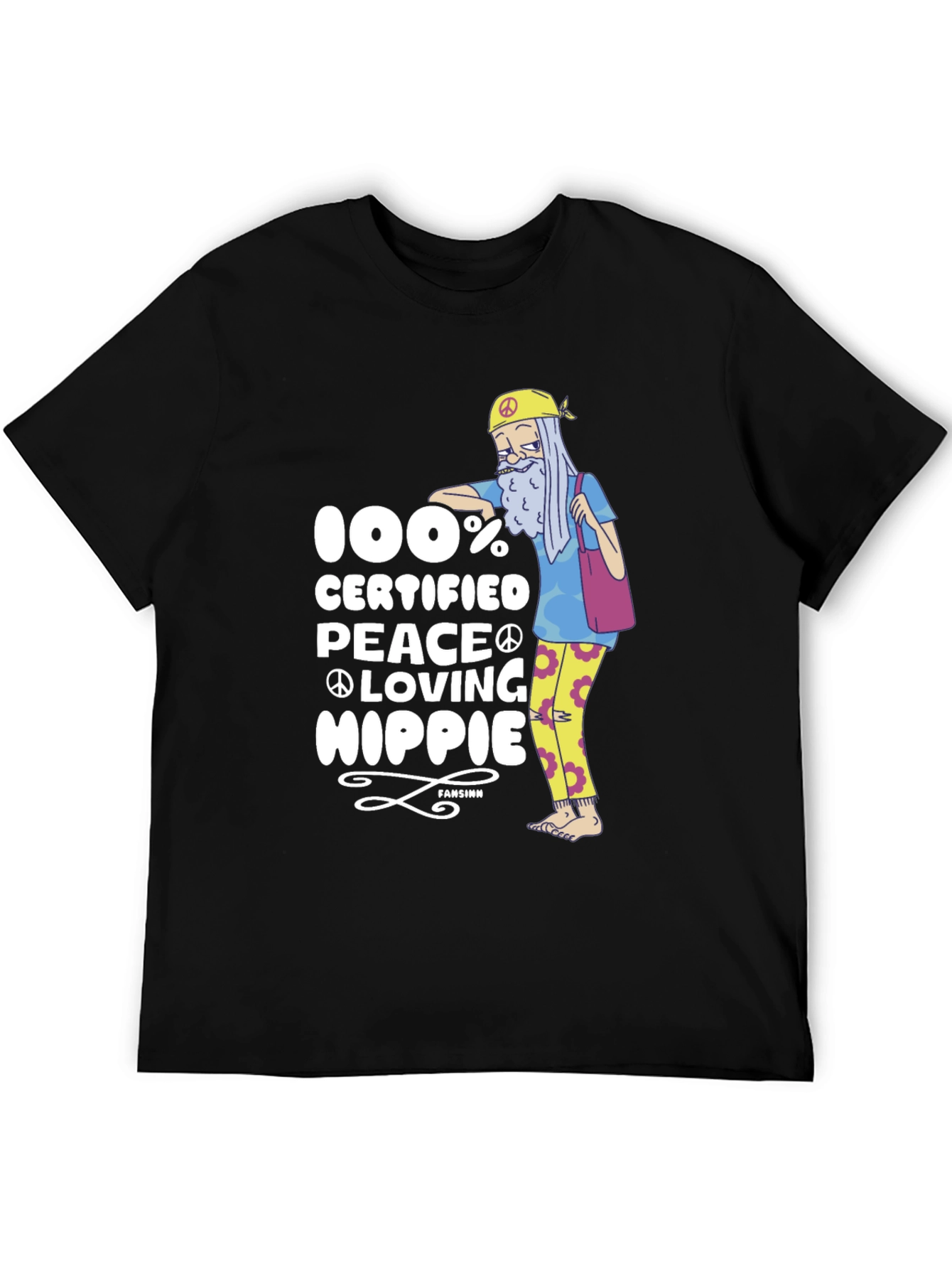 100% Certified Peace Loving Hippie T-Shirt