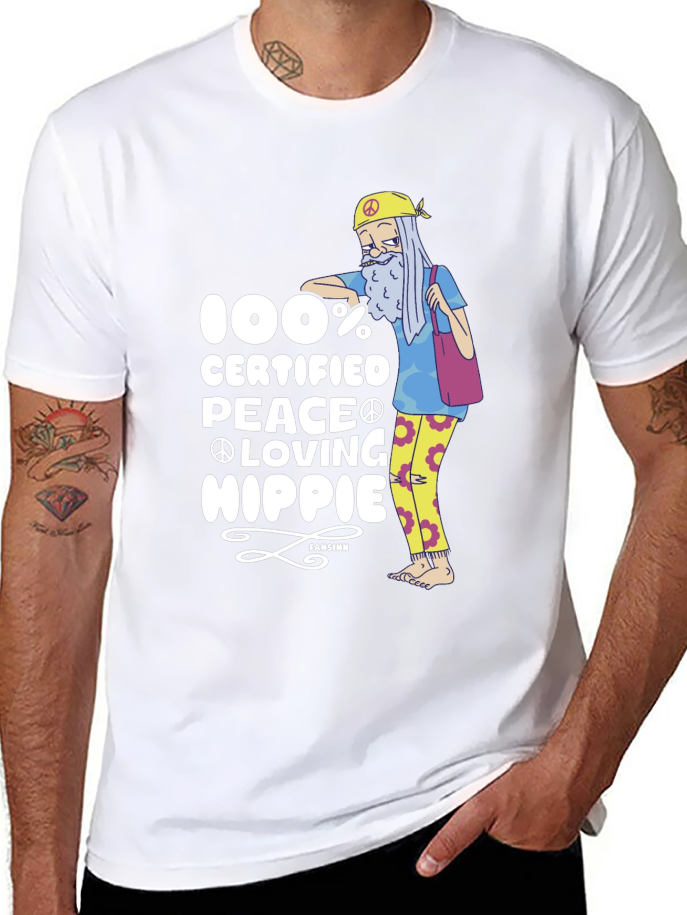 100% Certified Peace Loving Hippie T-Shirt