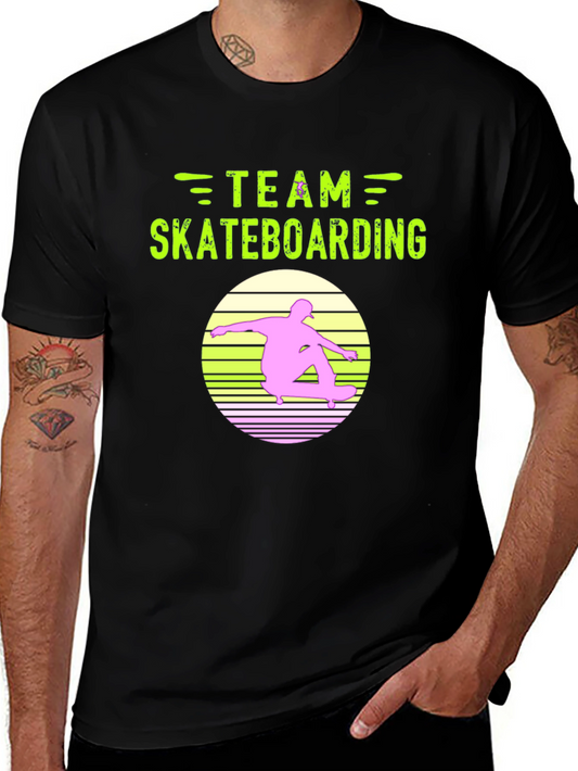 Team Skateboarding Graphic Tee - Black