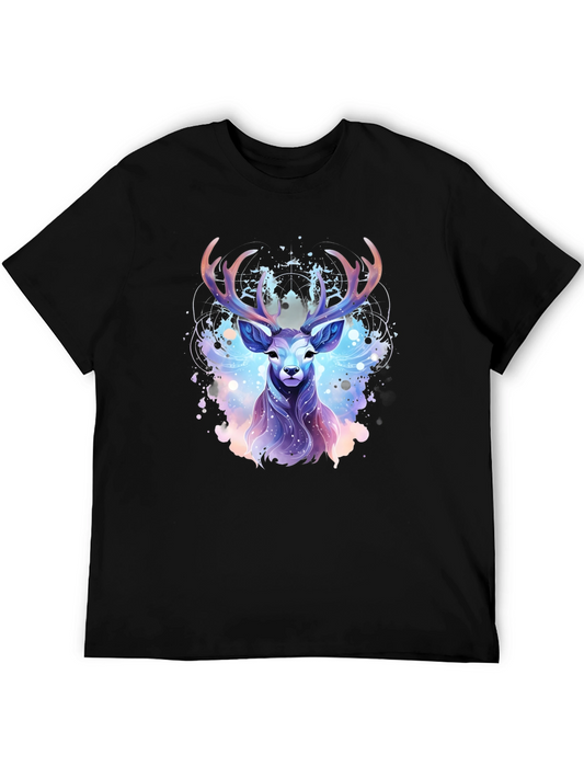 Mystic Deer Graphic Tee - Black