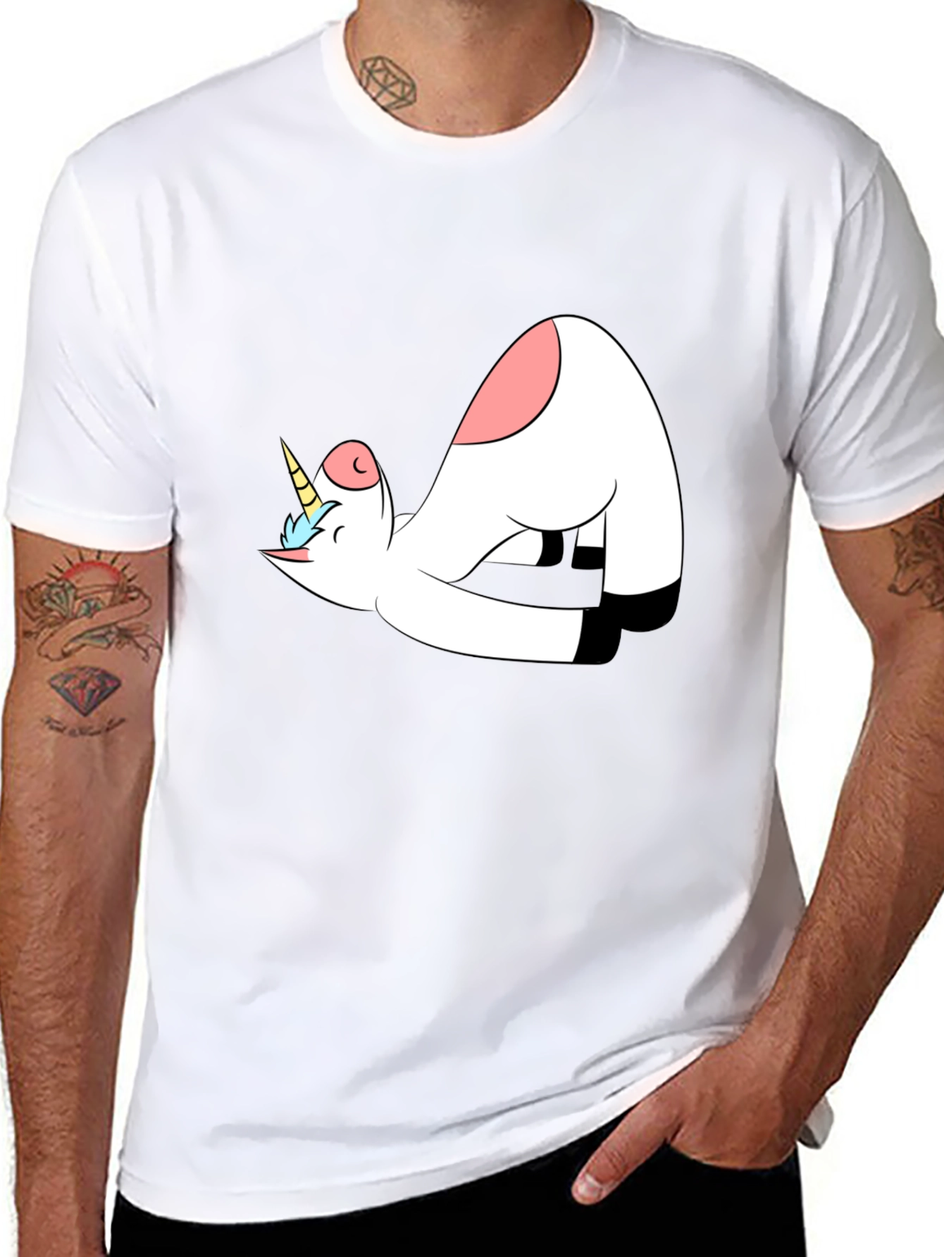 Unicorn Yoga Black T-Shirt