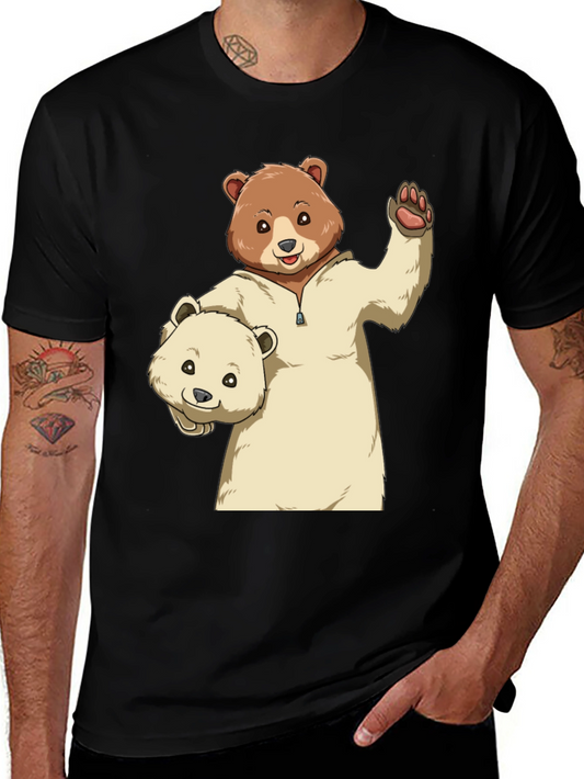 Bear Graphic Print Crew Neck T-Shirt