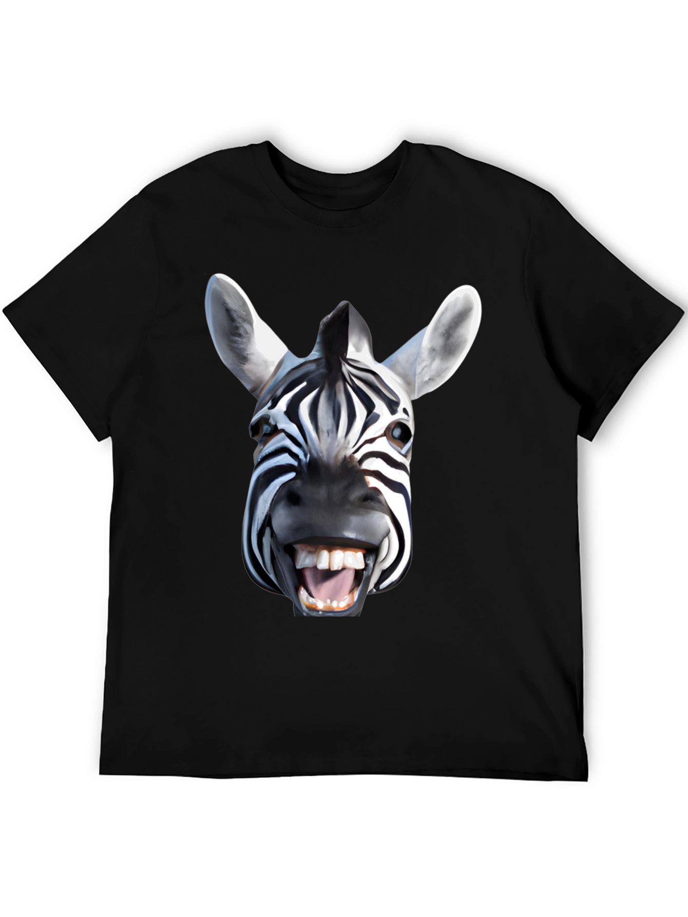 Zebra Face Graphic T-Shirt - Bold Animal Print Tee