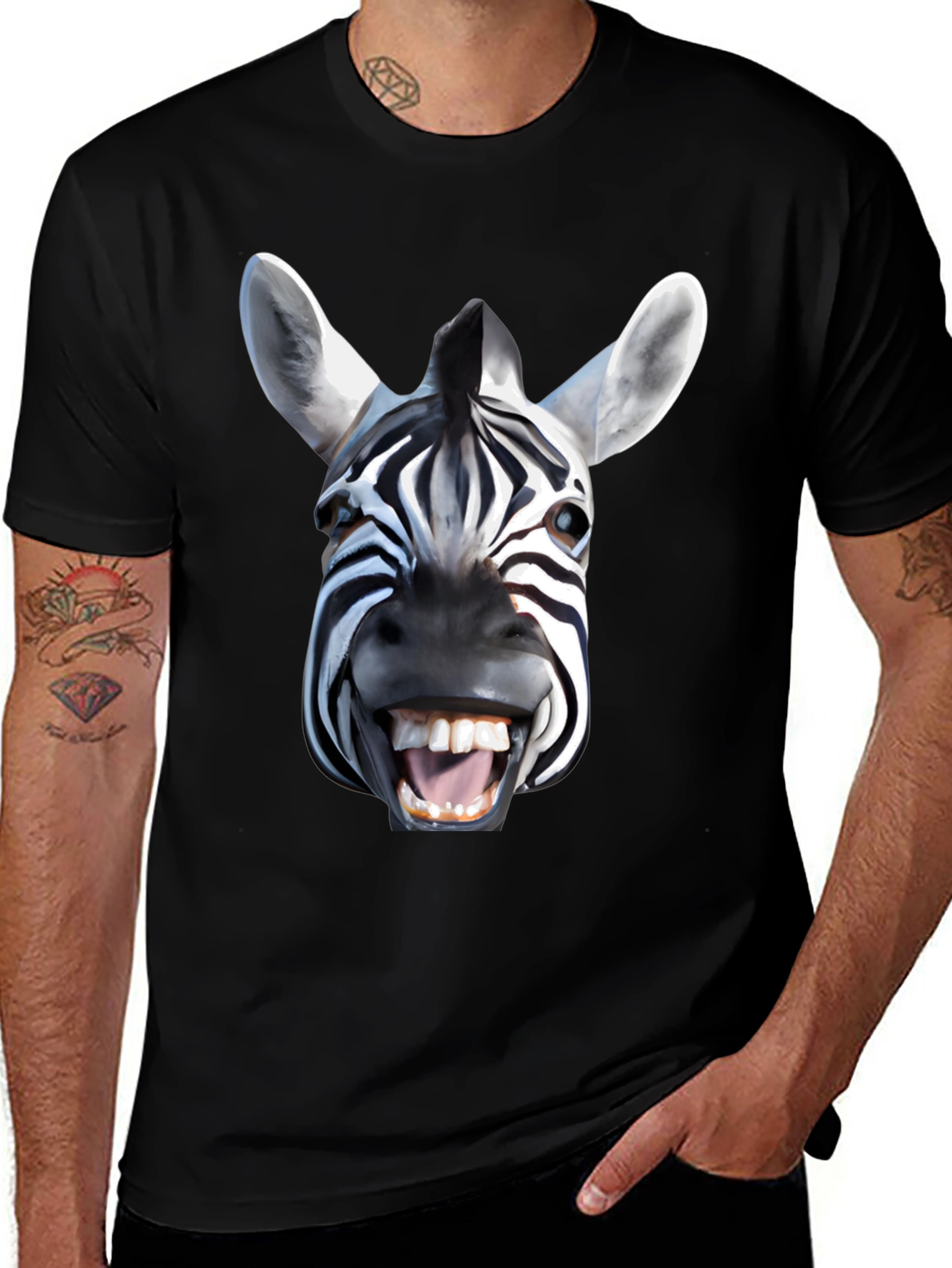 Zebra Face Graphic T-Shirt - Bold Animal Print Tee