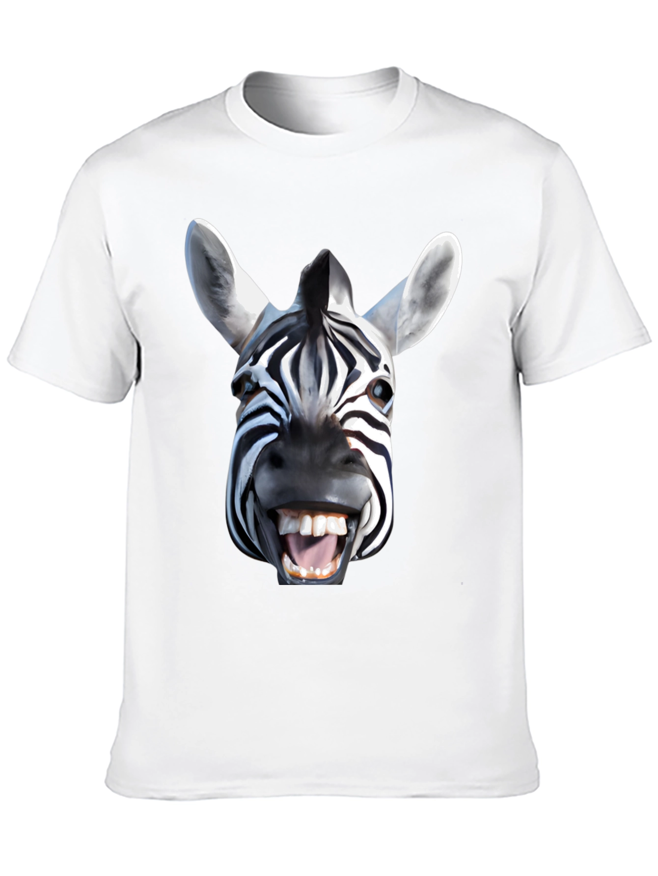 Zebra Face Graphic T-Shirt - Bold Animal Print Tee