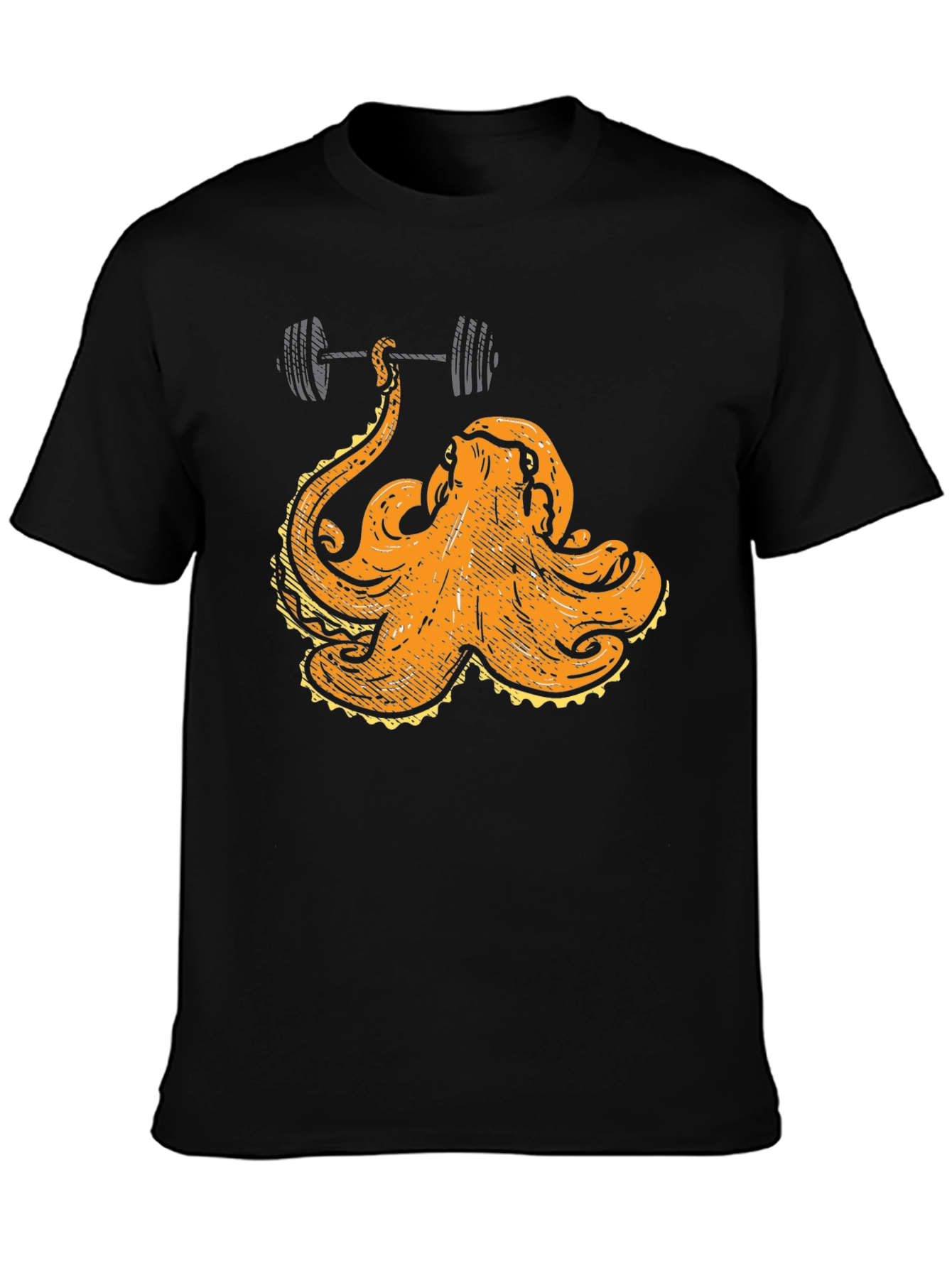 Octopus Lifting Barbell Graphic T-Shirt