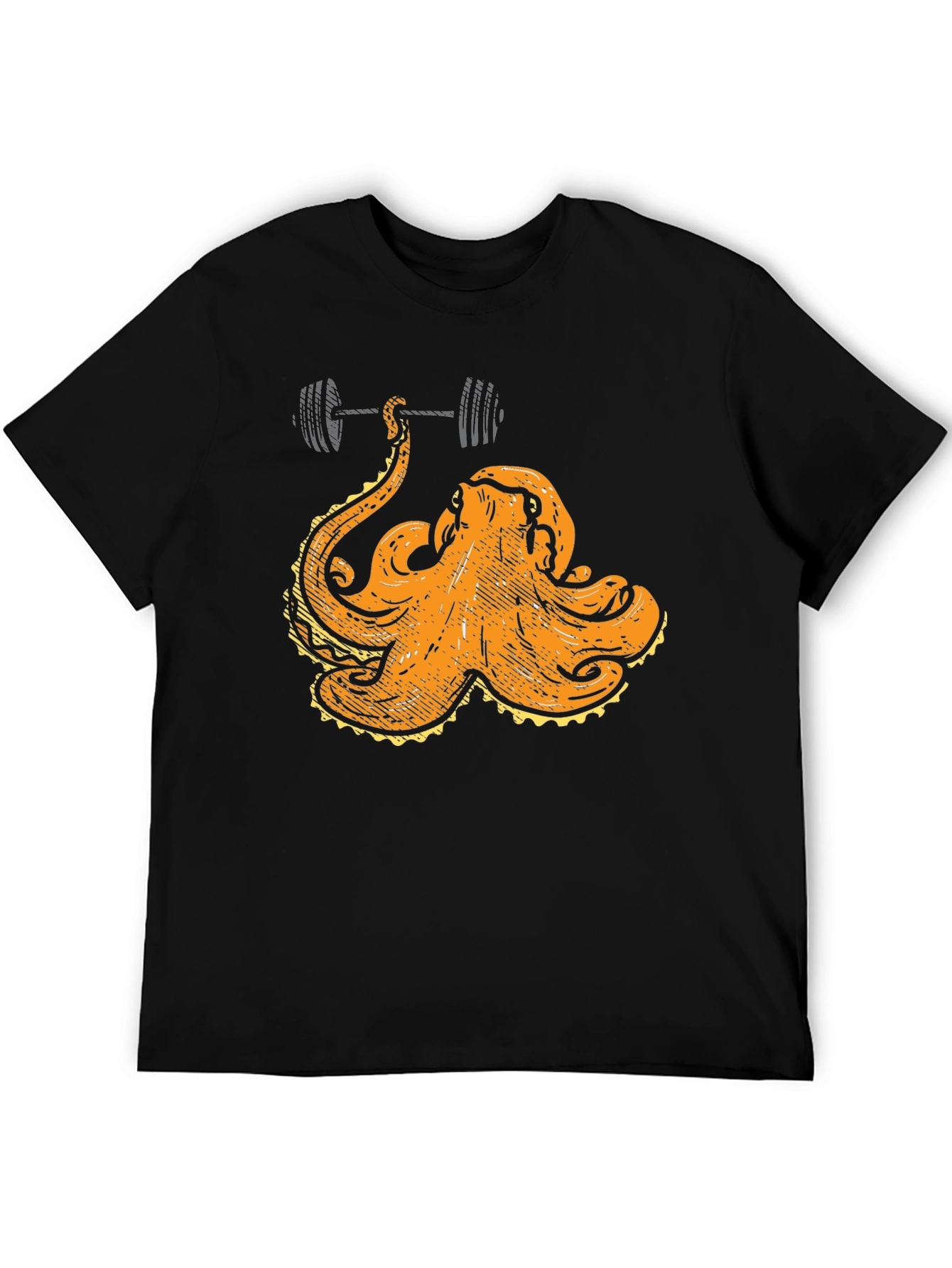 Octopus Lifting Barbell Graphic T-Shirt