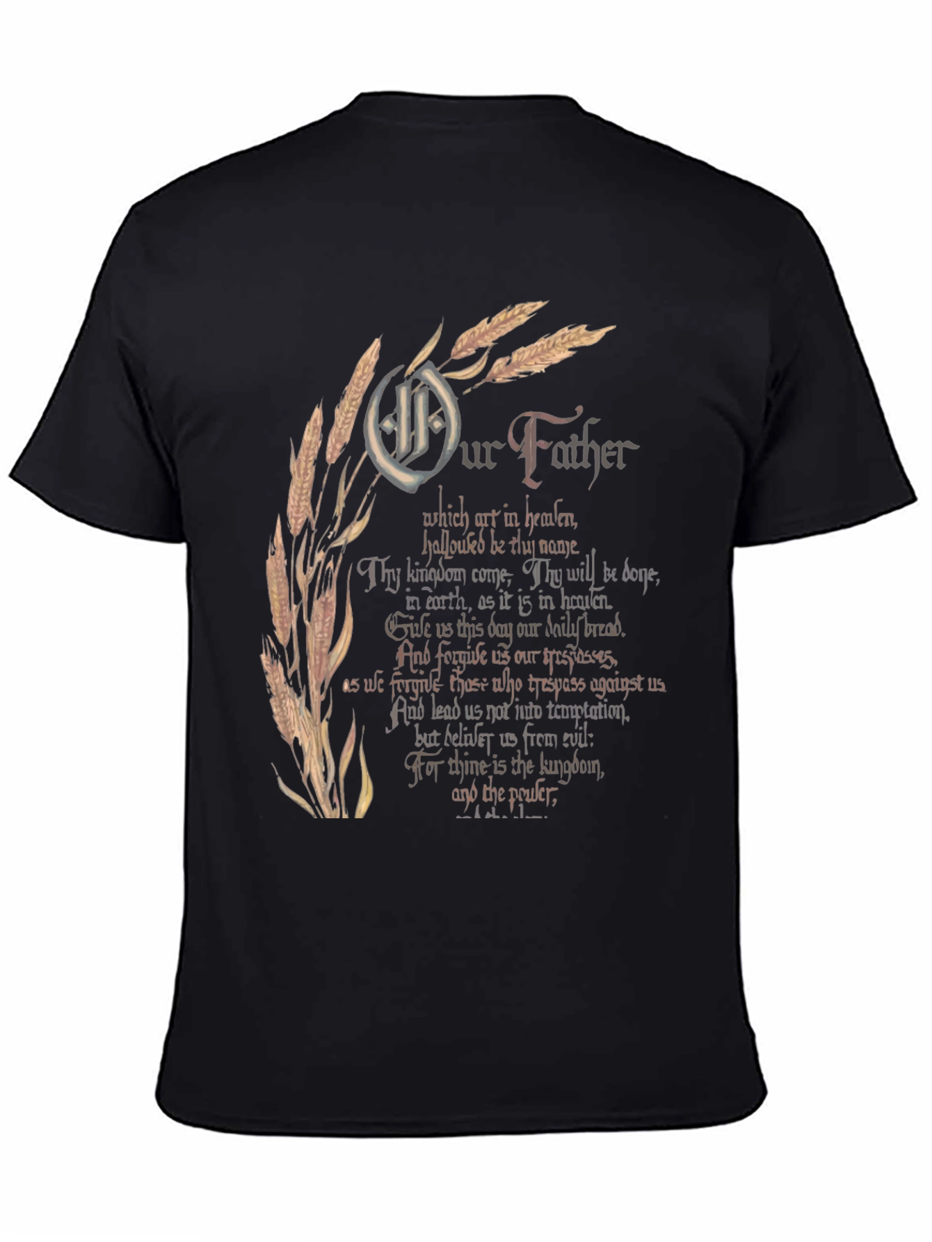 Our Father Graphic Print Black T-Shirt