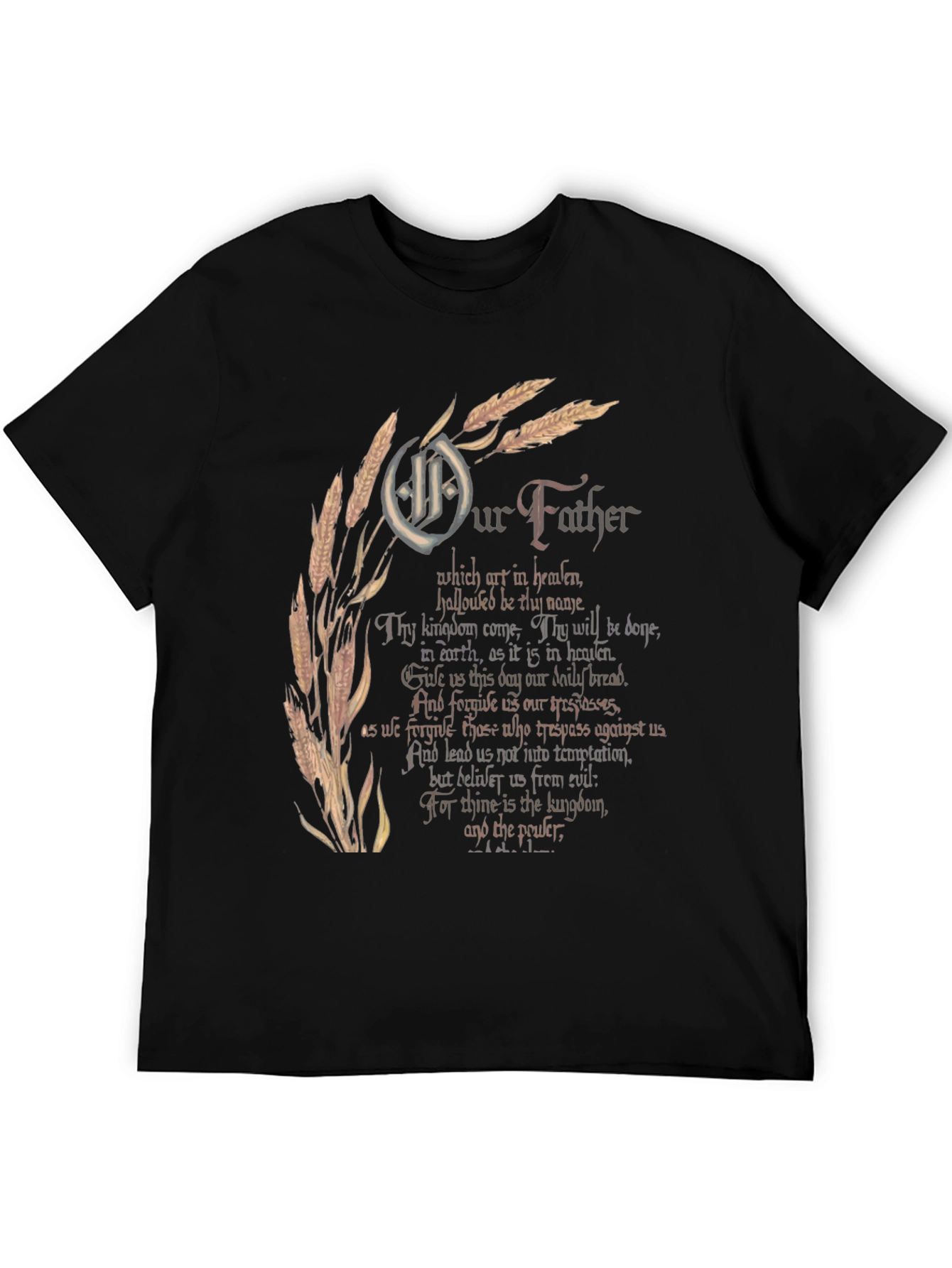 Our Father Graphic Print Black T-Shirt