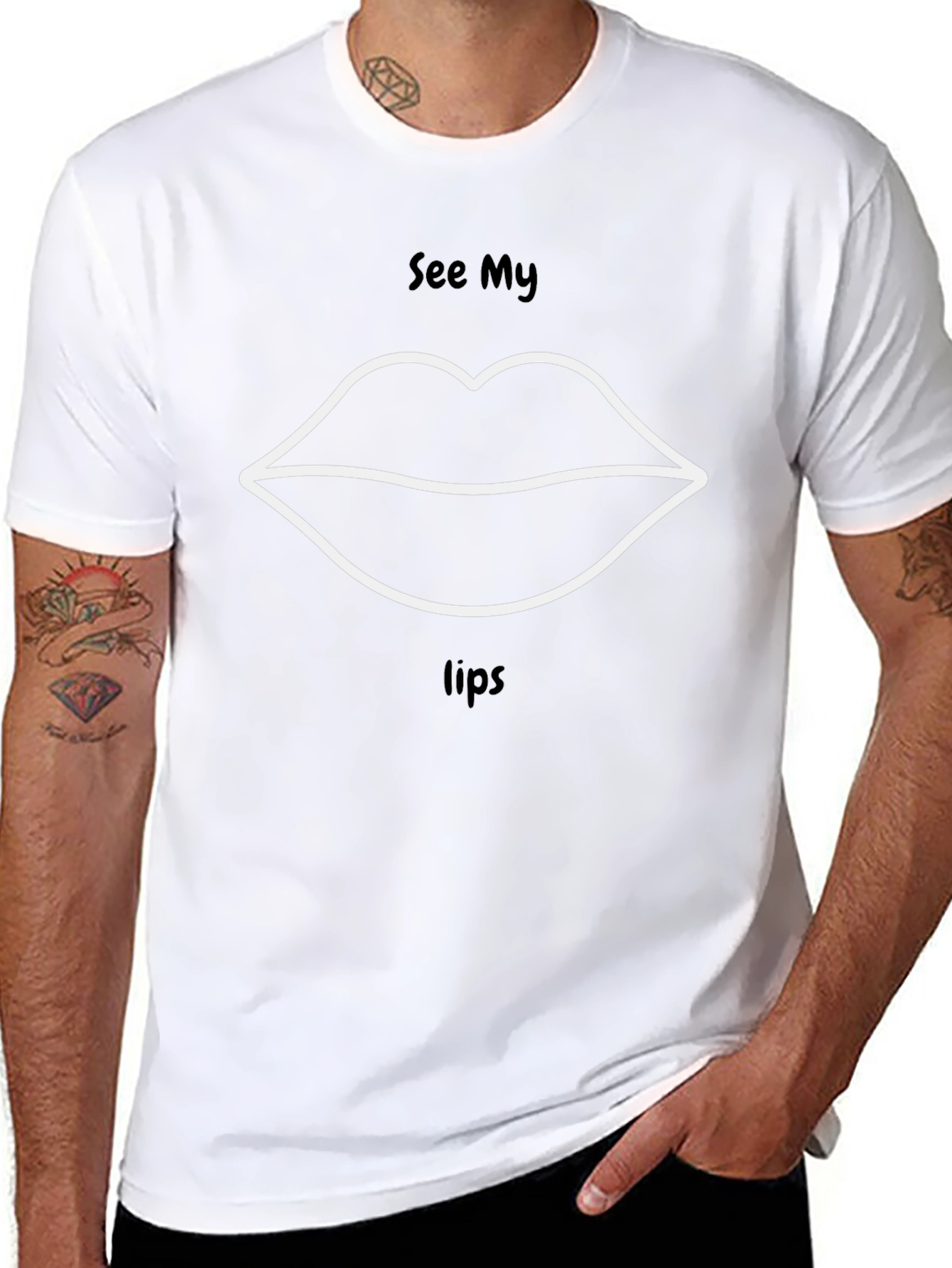 See My Lips Graphic Print T-Shirt