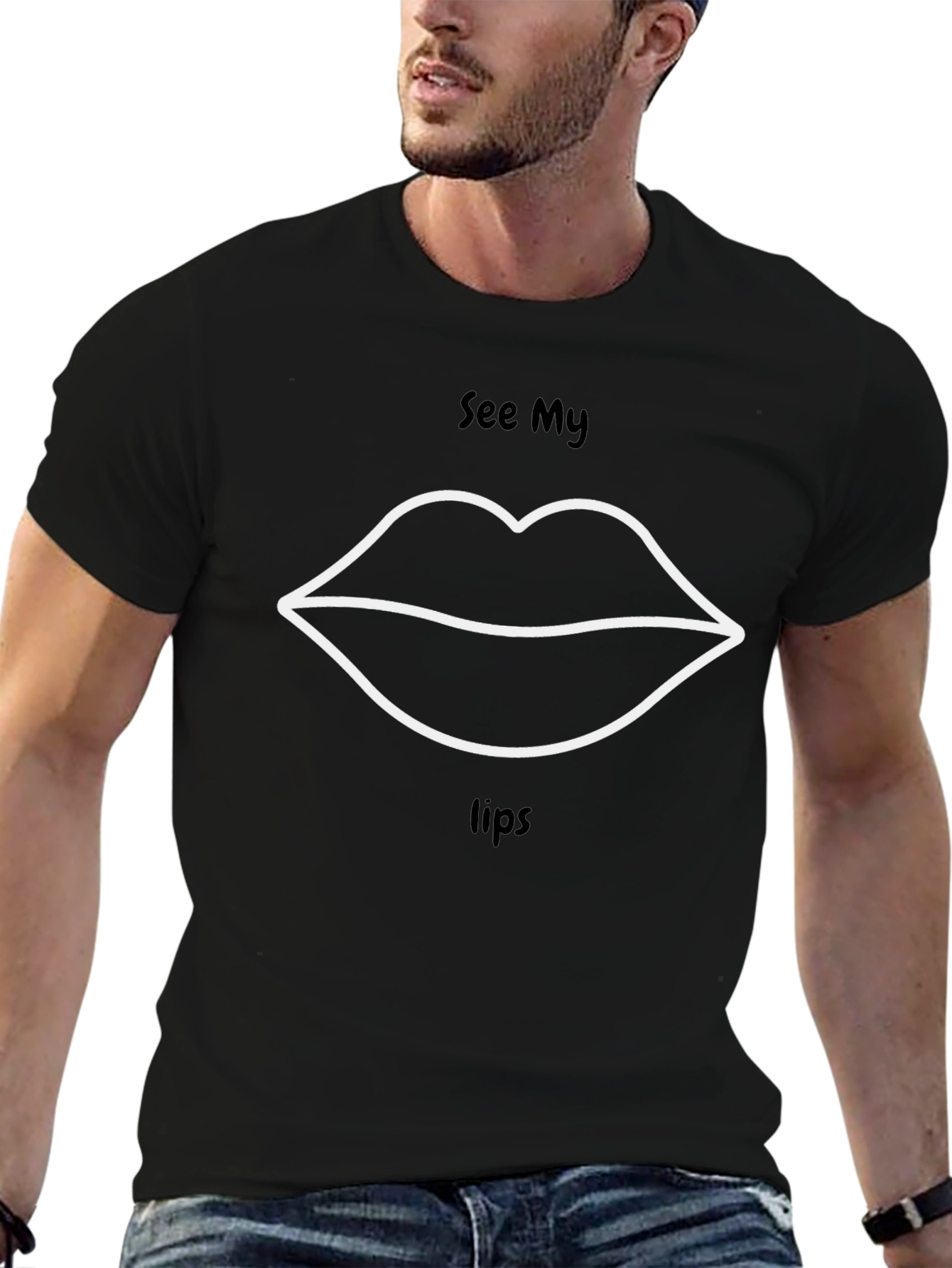 See My Lips Graphic Print T-Shirt