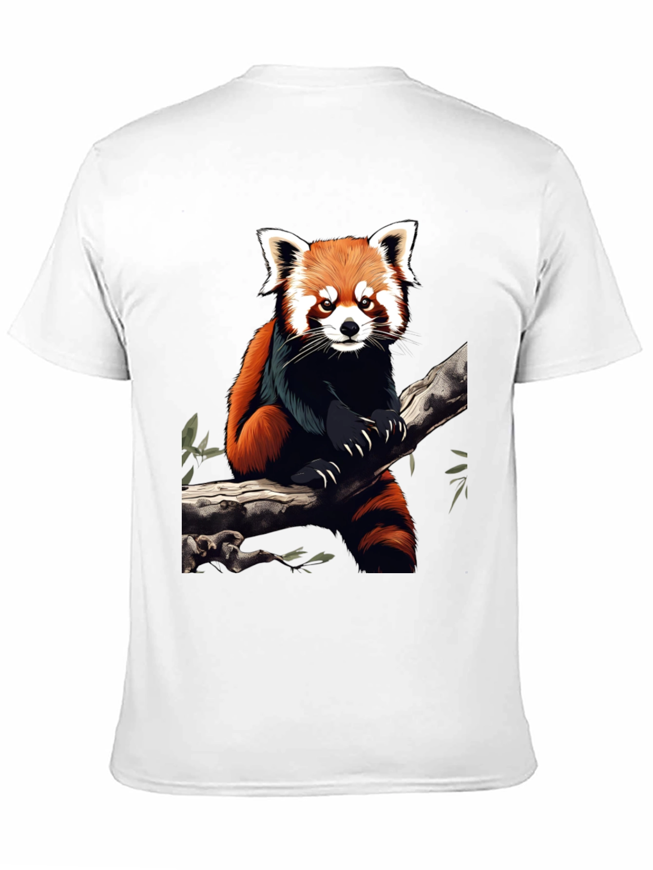 Red Panda Graphic Tee - Black Cotton Blend