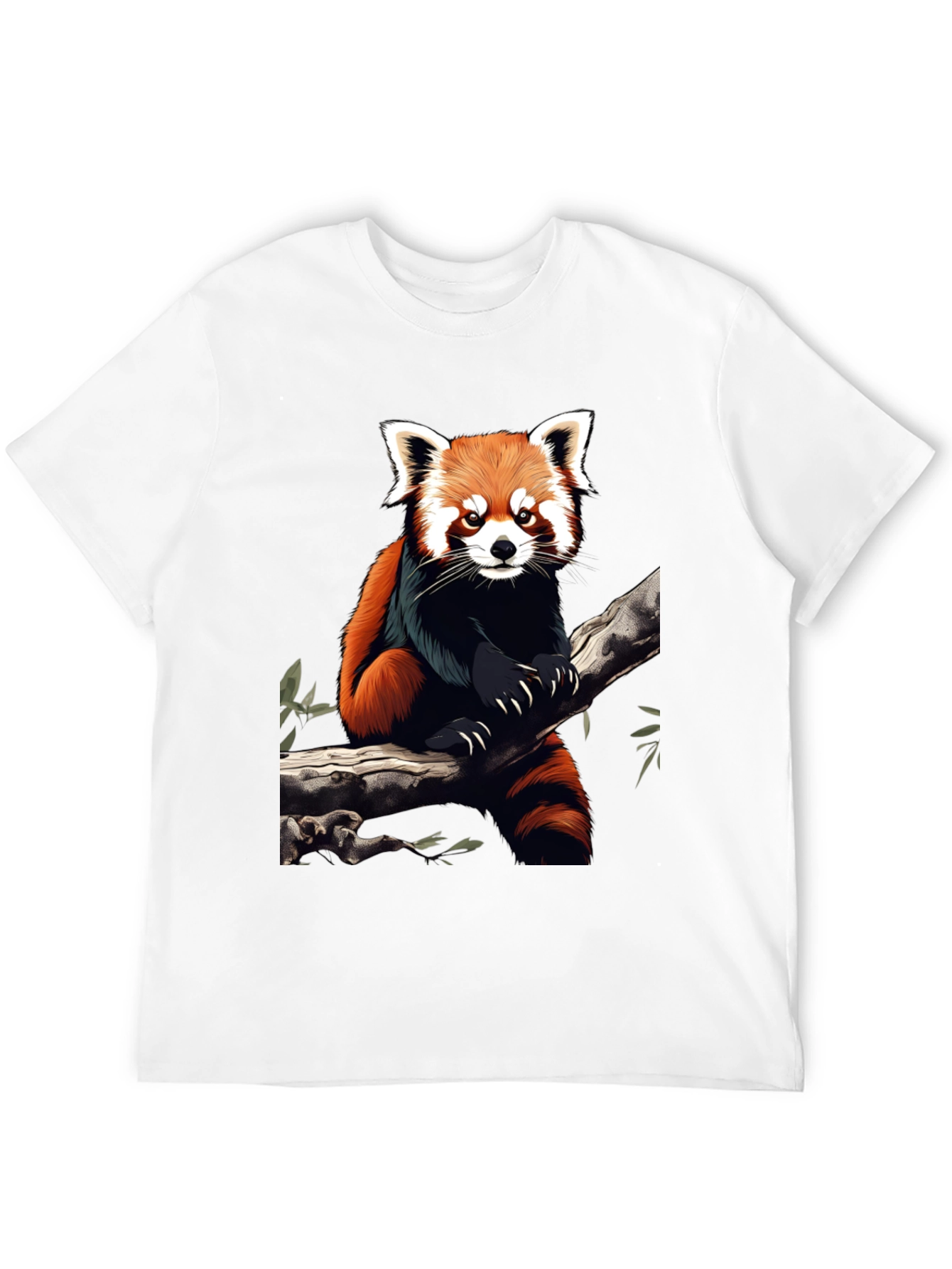 Red Panda Graphic Tee - Black Cotton Blend