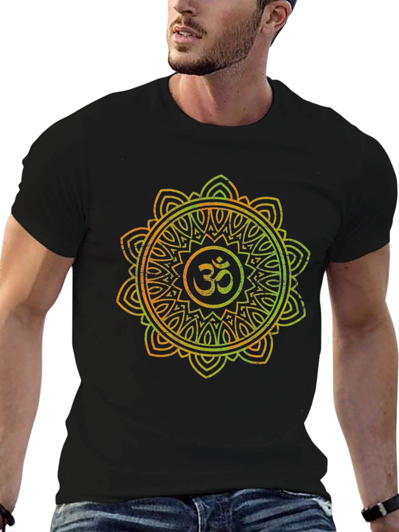 Om Mandala Graphic Black T-Shirt