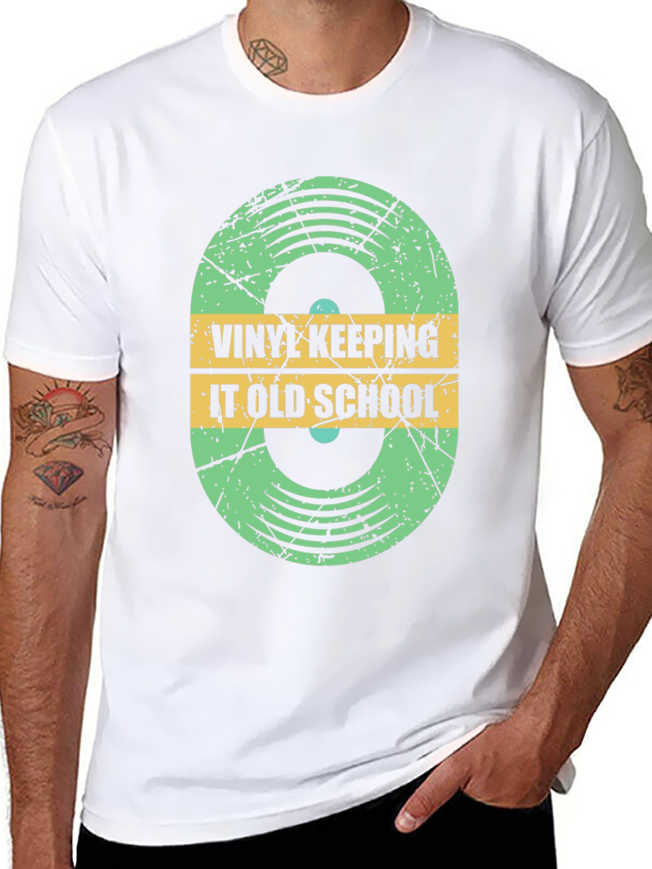 Vinyl Keeping It Old School Black T-Shirt