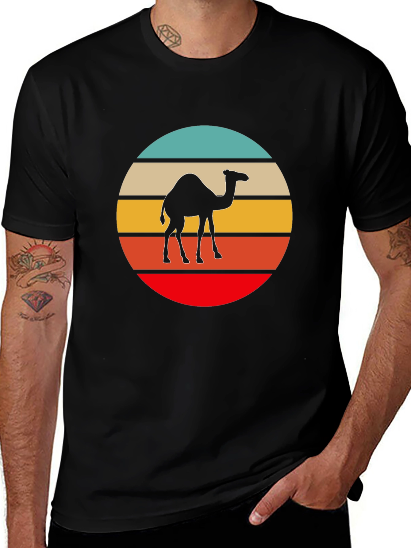 Retro Camel T-Shirt - Desert Vibes