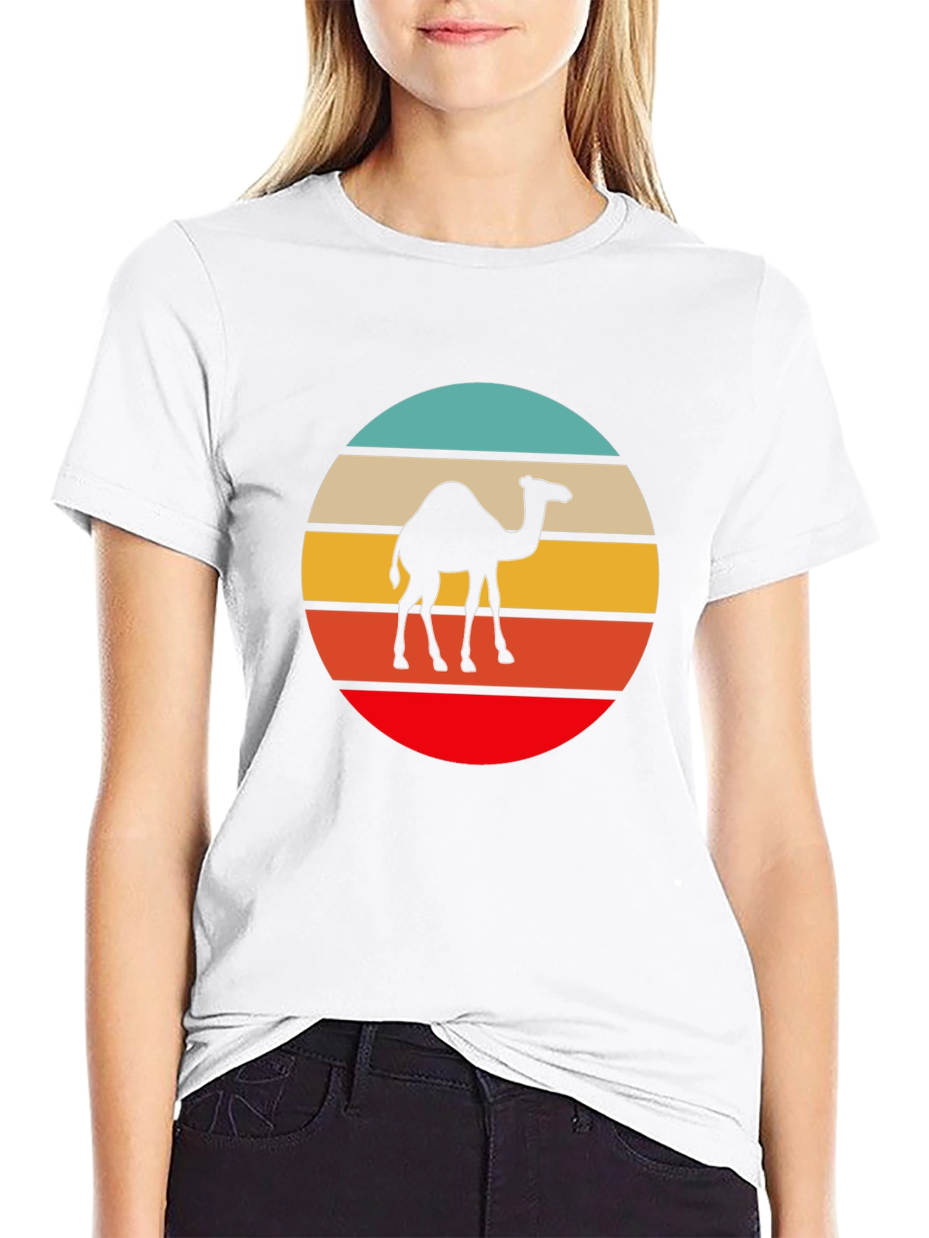 Retro Camel T-Shirt - Desert Vibes