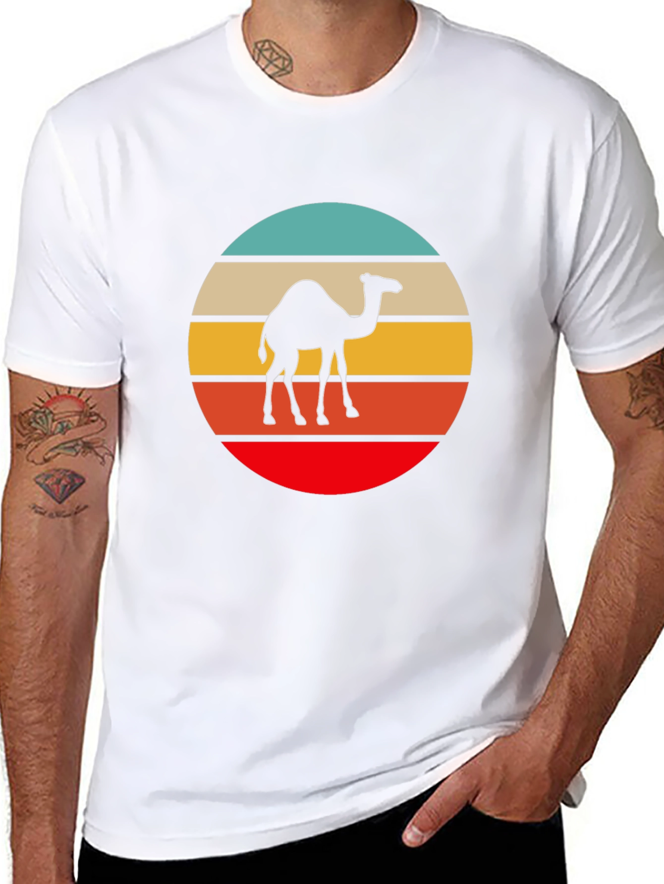 Retro Camel T-Shirt - Desert Vibes
