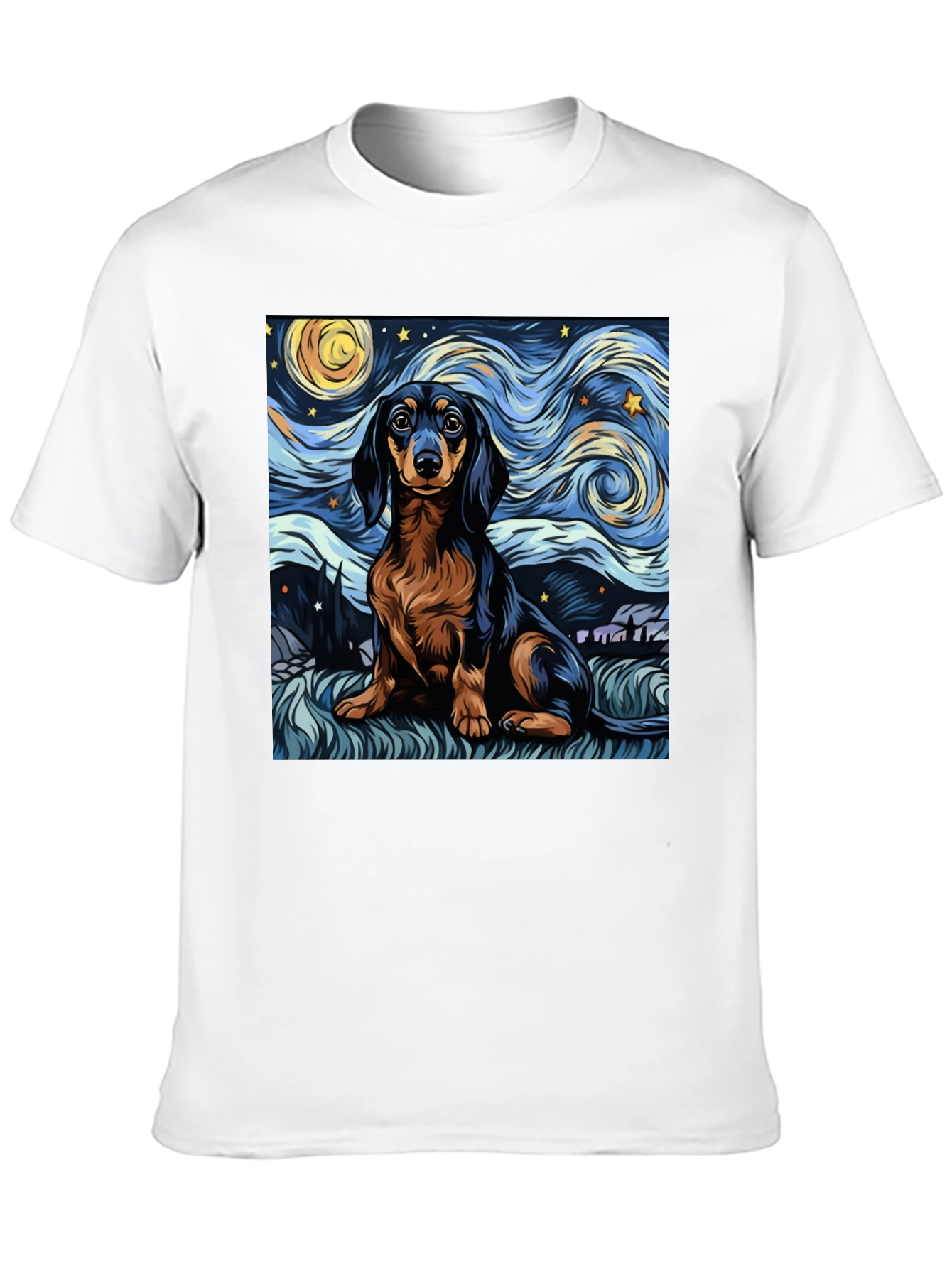 Starry Dachshund Art T-Shirt