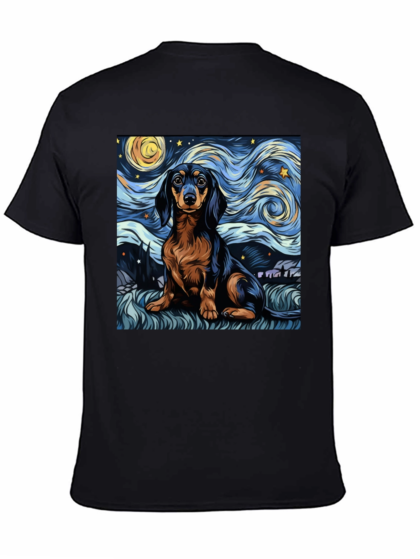 Starry Dachshund Art T-Shirt