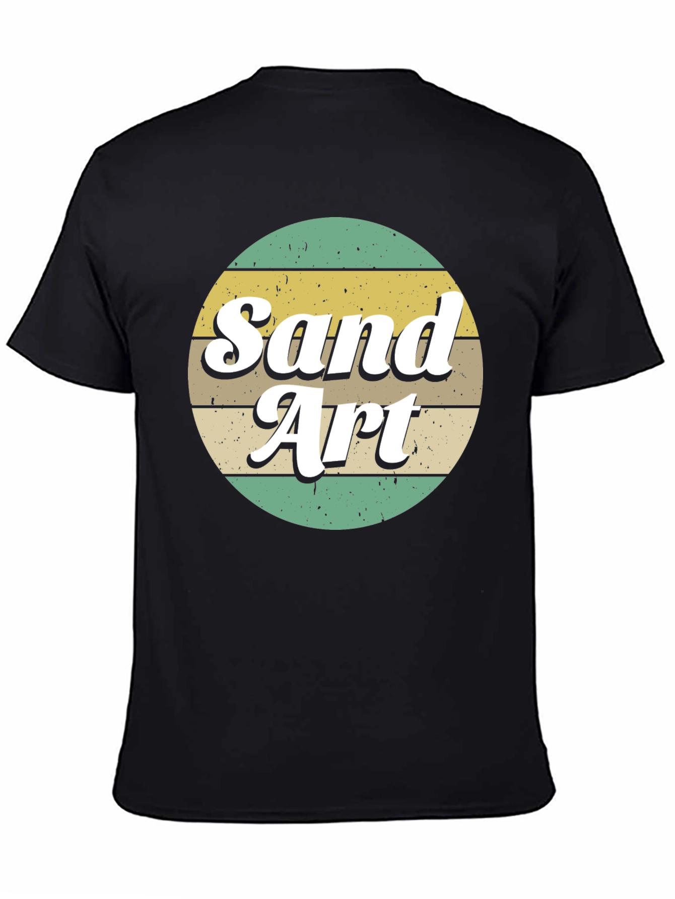 Retro Sand Art Graphic T-Shirt - Black