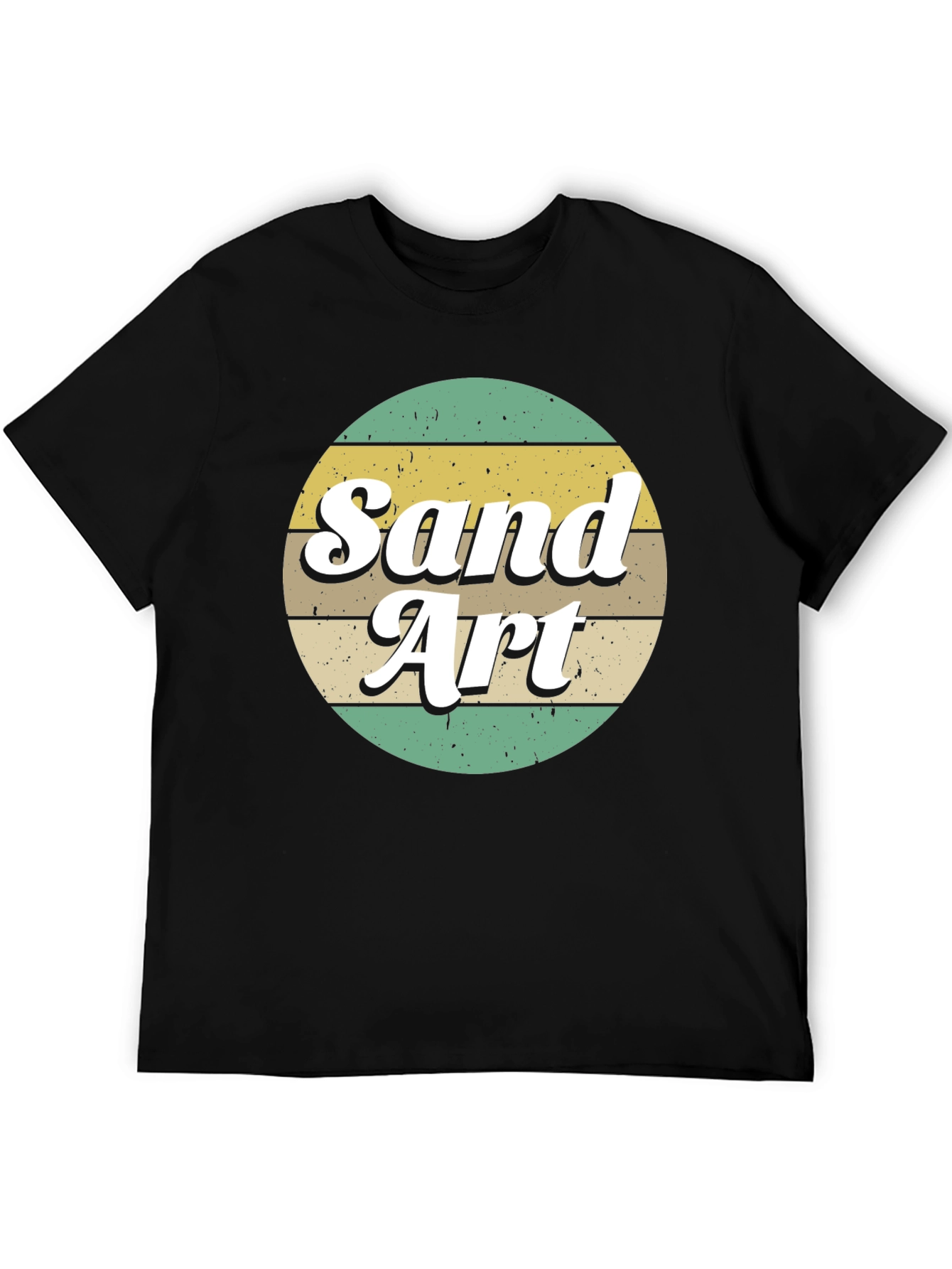 Retro Sand Art Graphic T-Shirt - Black
