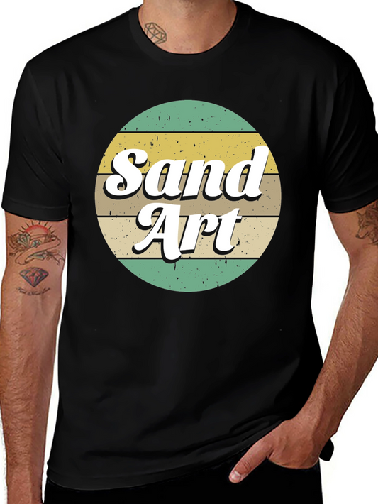 Retro Sand Art Graphic T-Shirt - Black