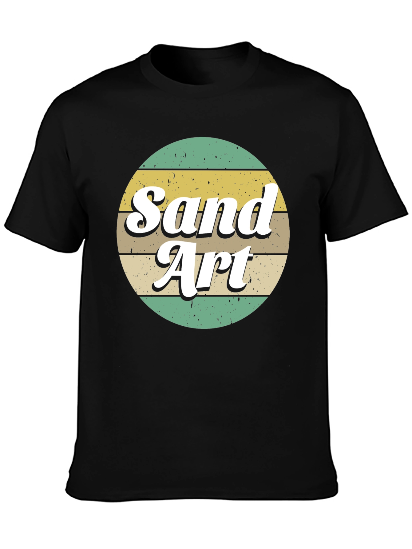 Retro Sand Art Graphic T-Shirt - Black