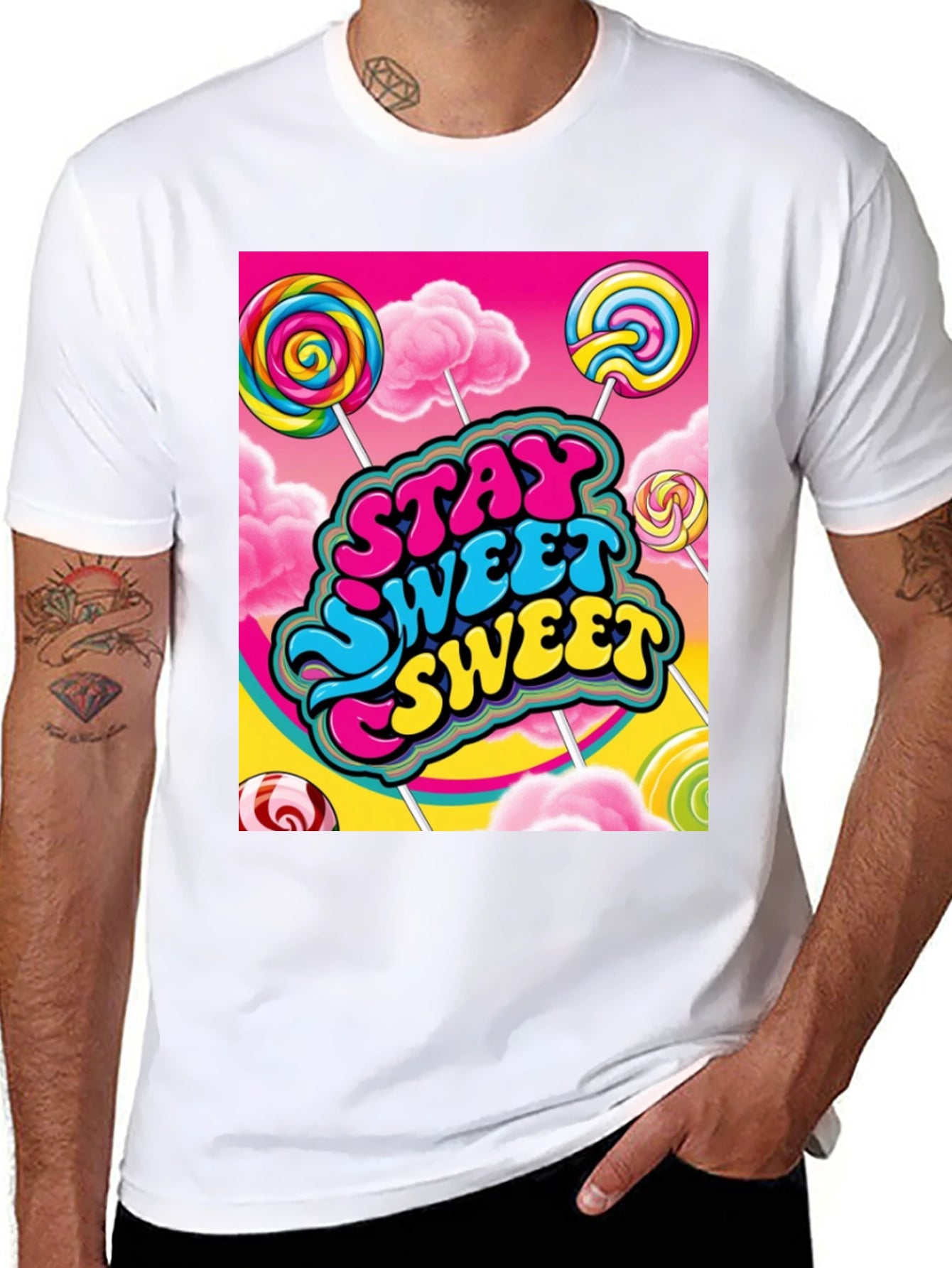 Stay Sweet T-Shirt Candy Lollipop Design