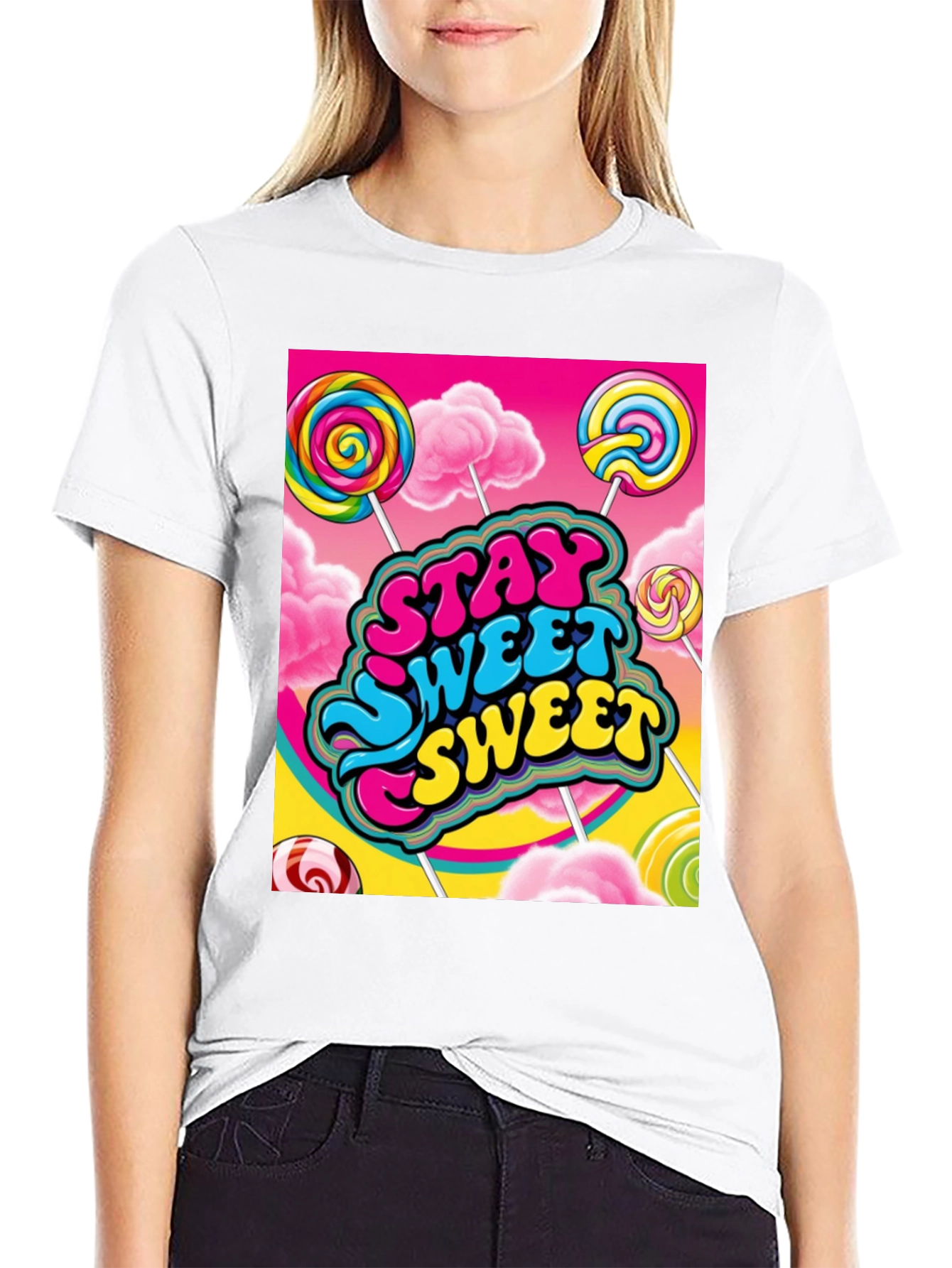 Stay Sweet T-Shirt Candy Lollipop Design