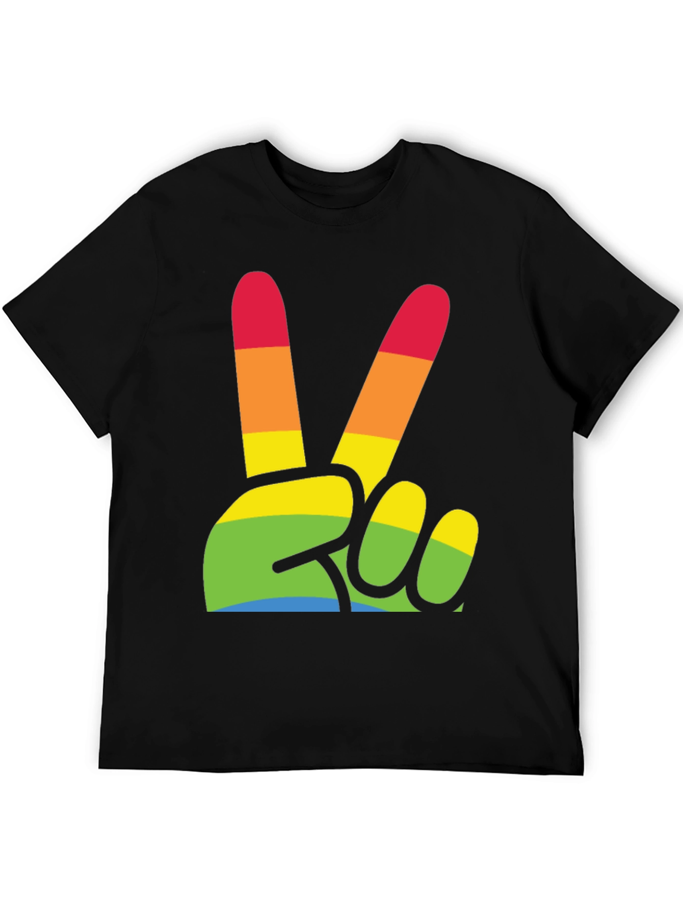 Rainbow Peace Sign Graphic T-Shirt
