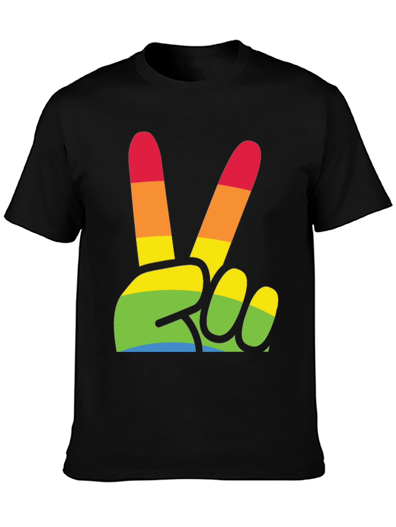 Rainbow Peace Sign Graphic T-Shirt