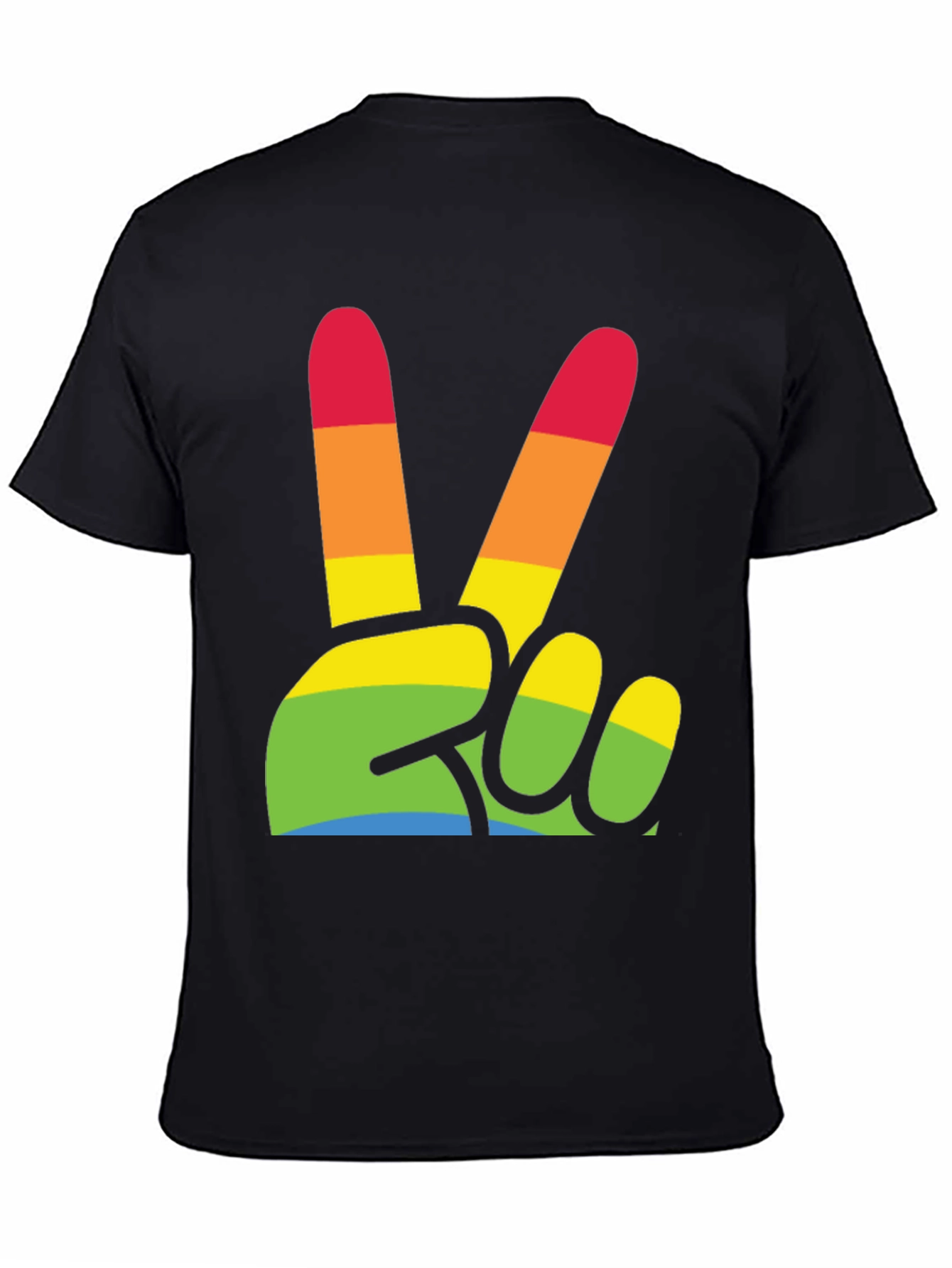Rainbow Peace Sign Graphic T-Shirt