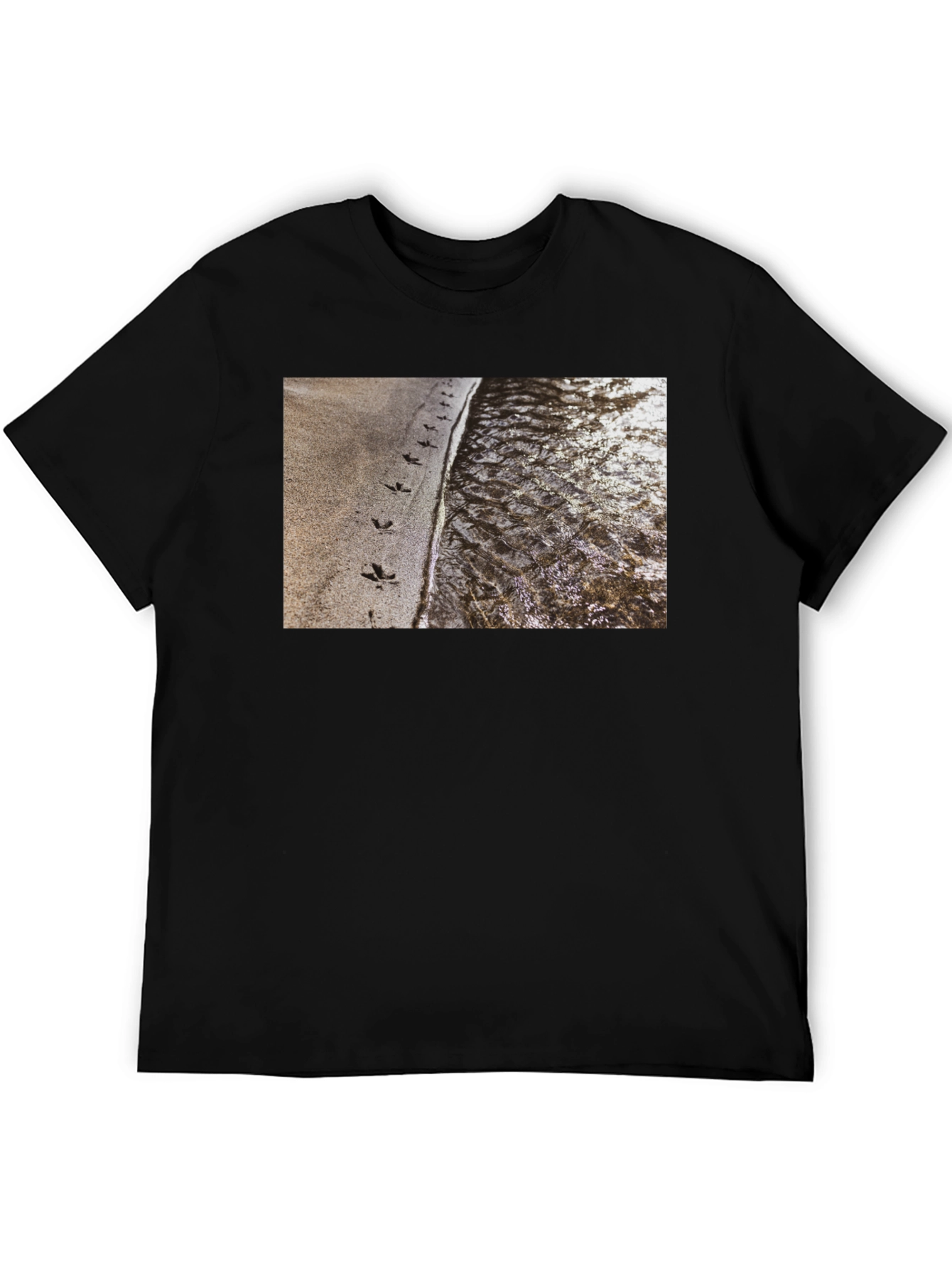 Nature Print Black T-Shirt