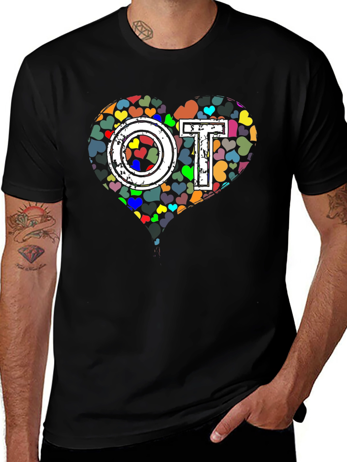 OT Occupational Therapy Heart Graphic T-Shirt