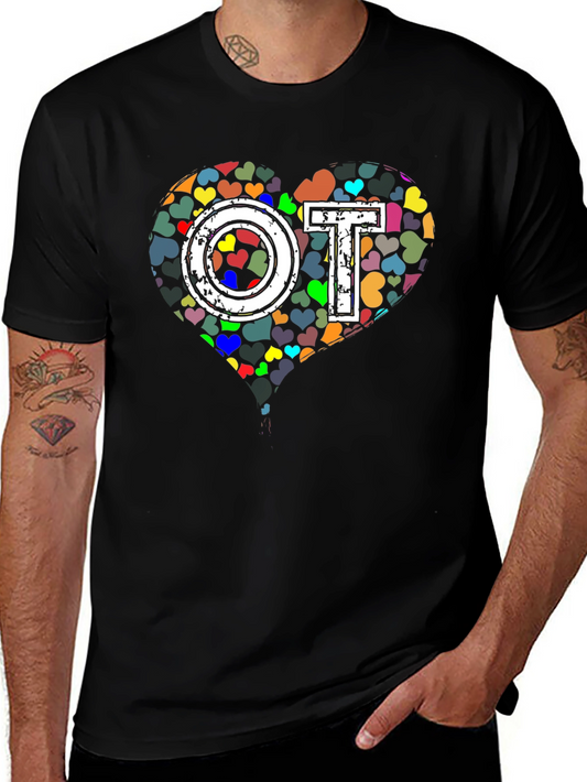 OT Occupational Therapy Heart Graphic T-Shirt