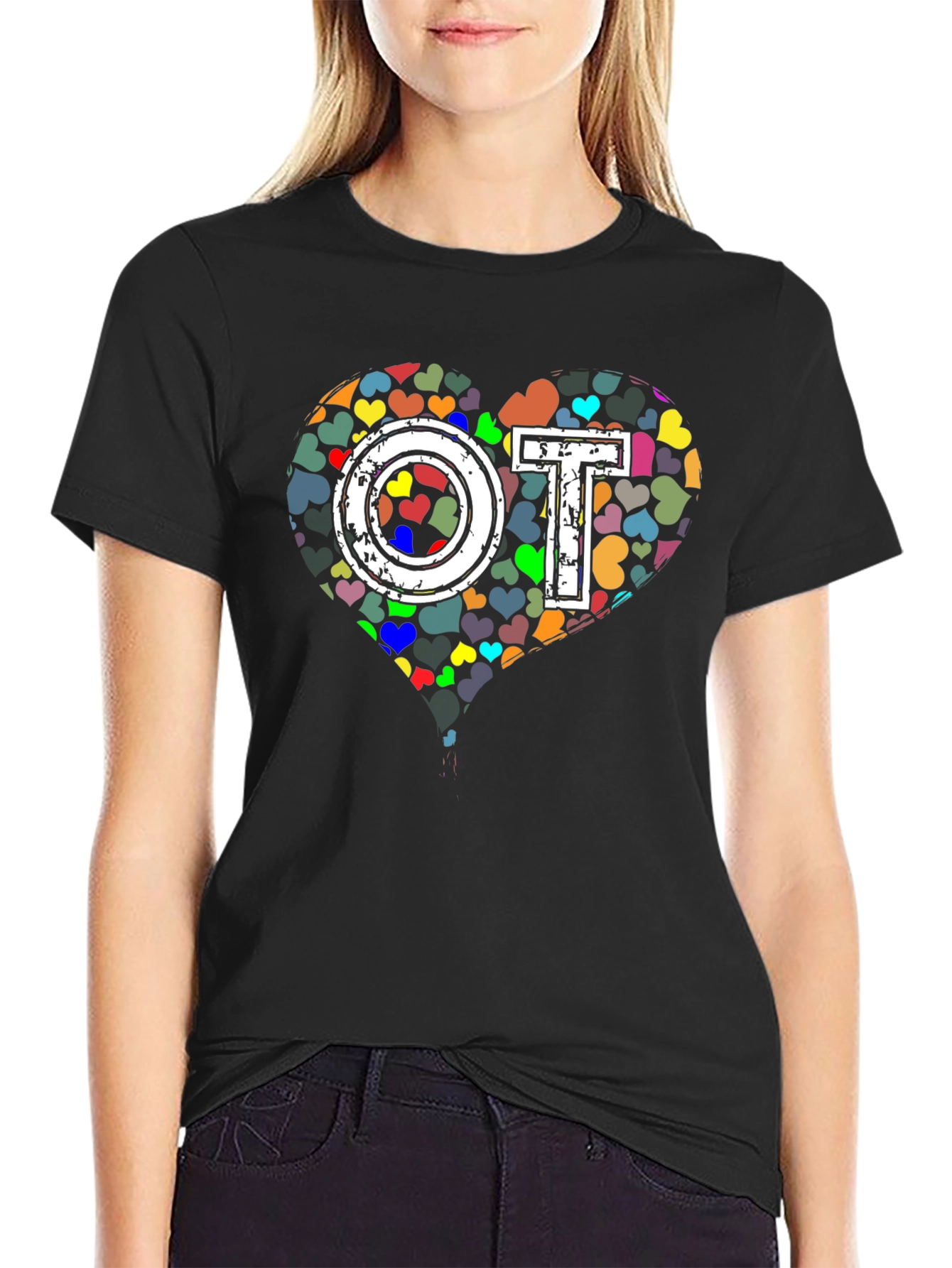 OT Occupational Therapy Heart Graphic T-Shirt