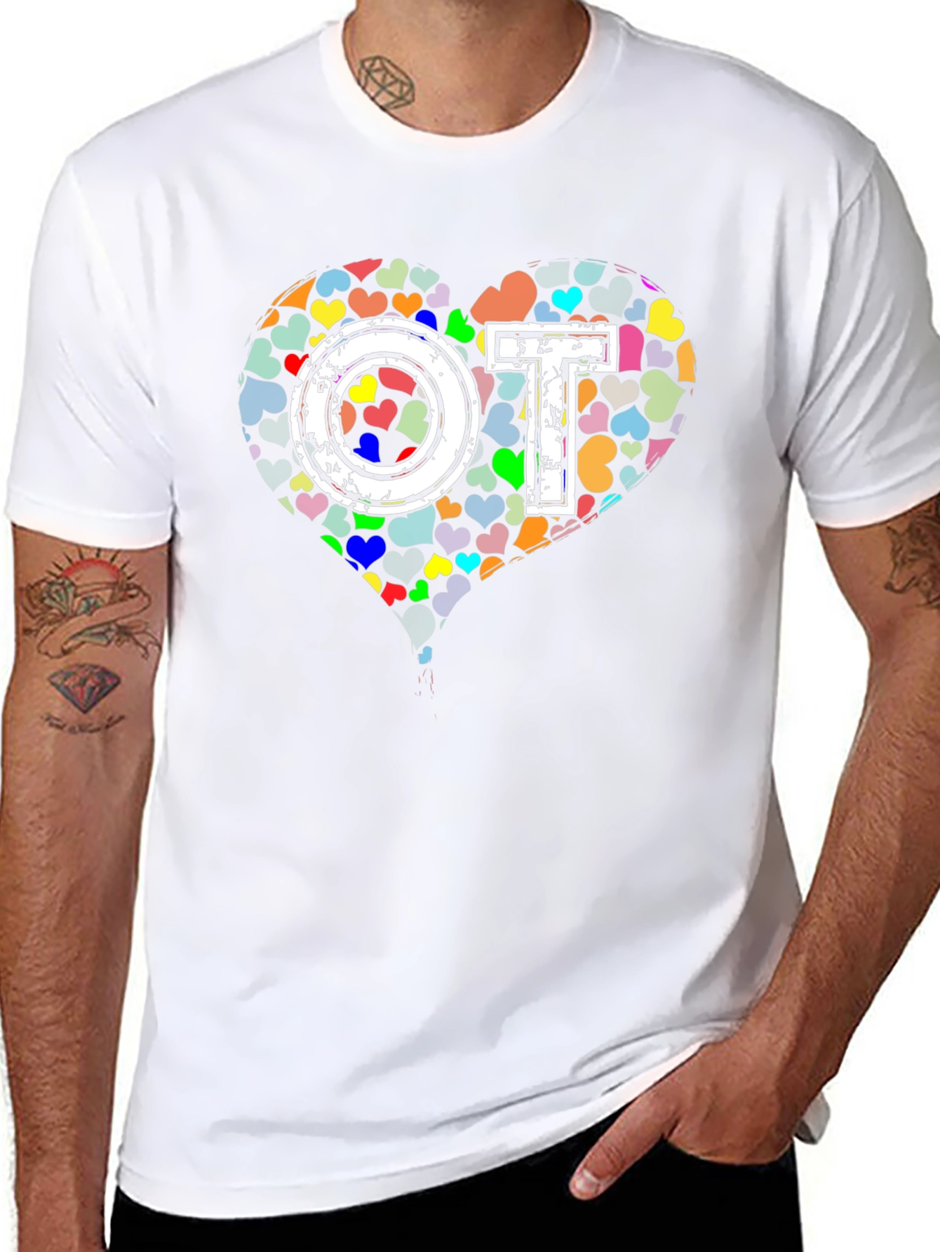 OT Occupational Therapy Heart Graphic T-Shirt