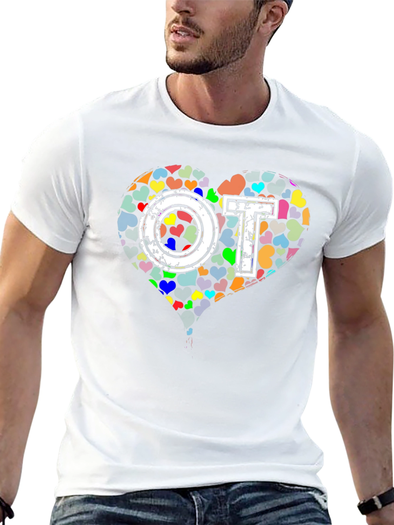 OT Occupational Therapy Heart Graphic T-Shirt