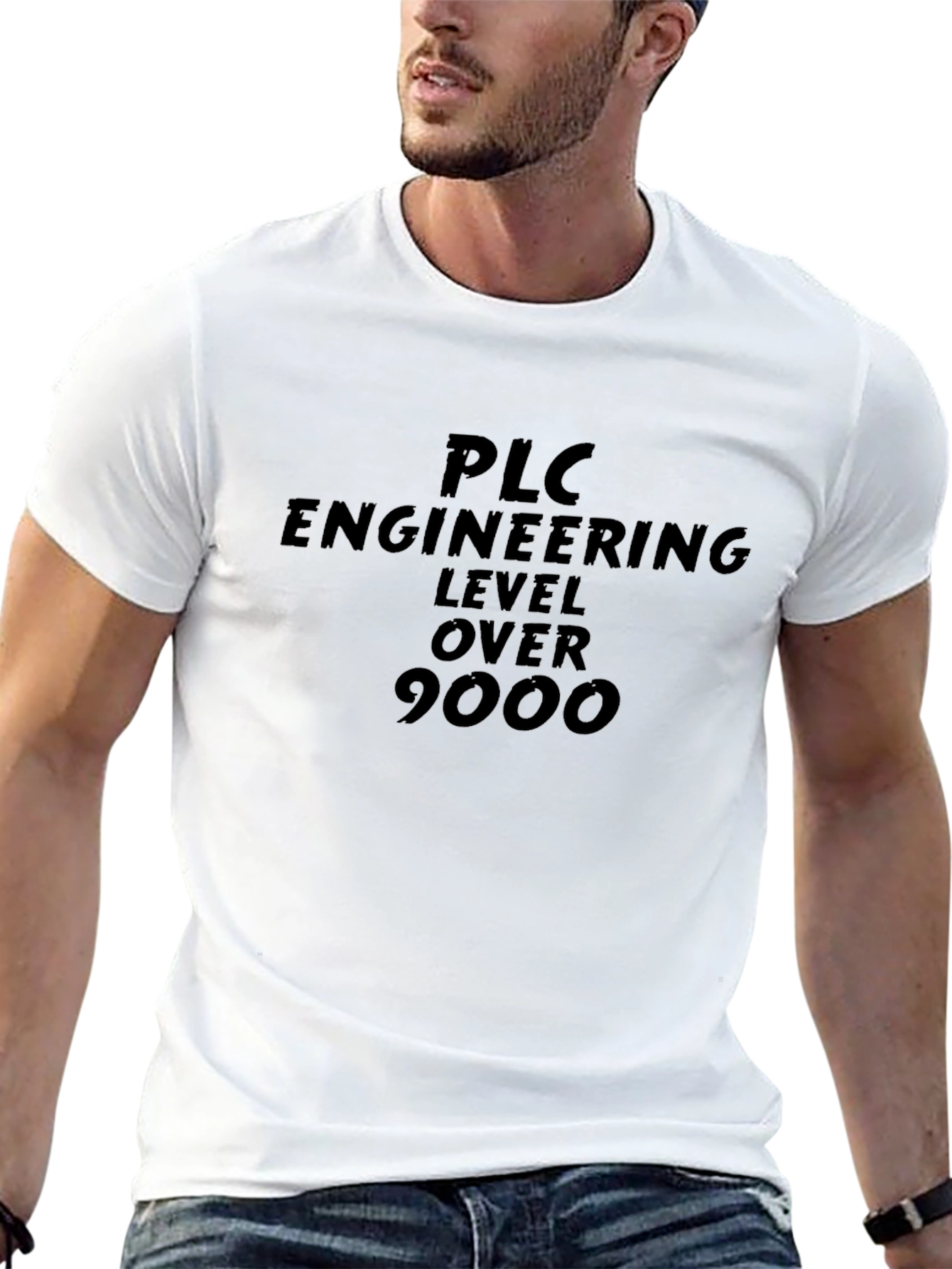 PLC Engineering Level Over 9000 Black T-Shirt