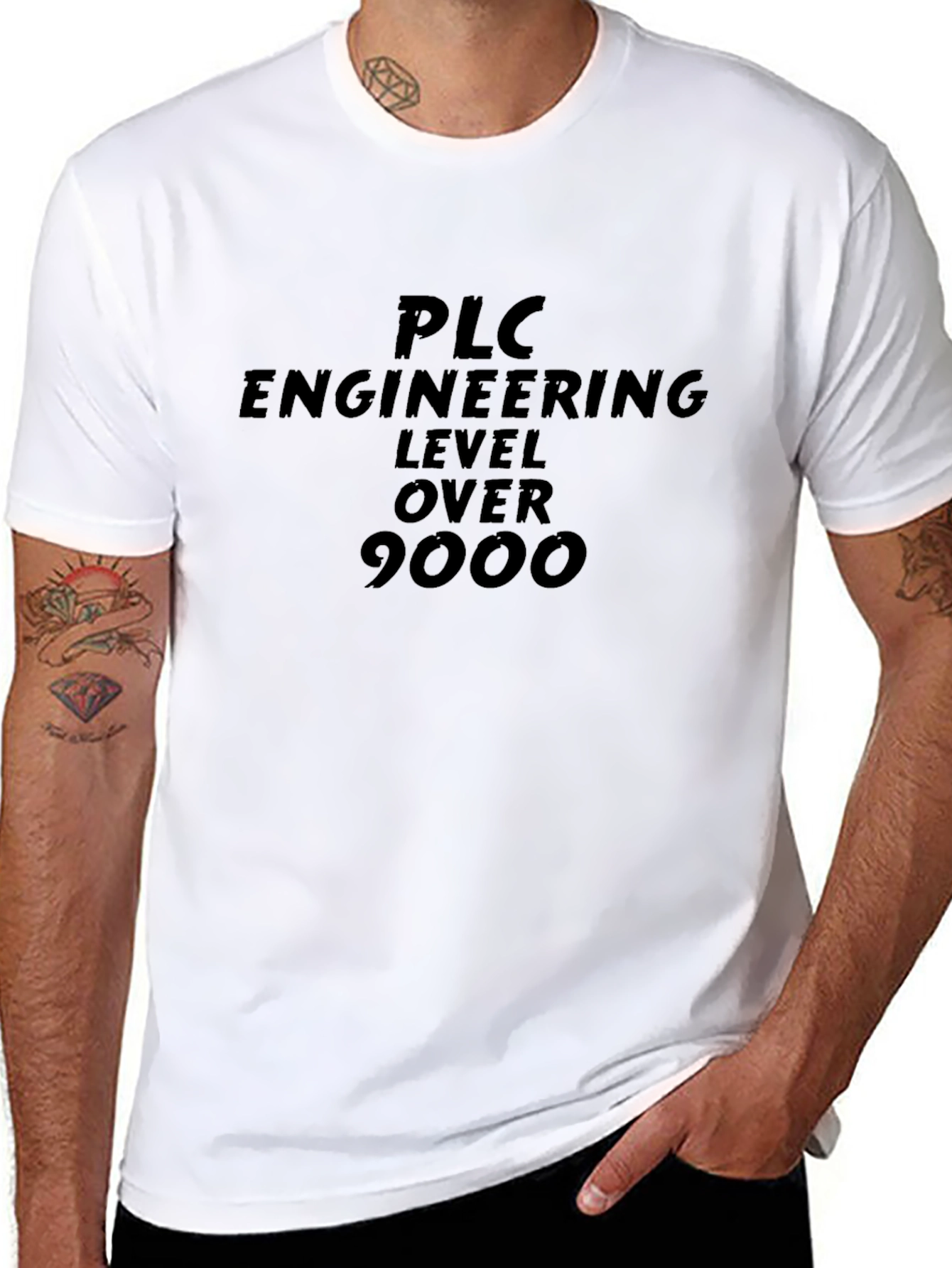 PLC Engineering Level Over 9000 Black T-Shirt