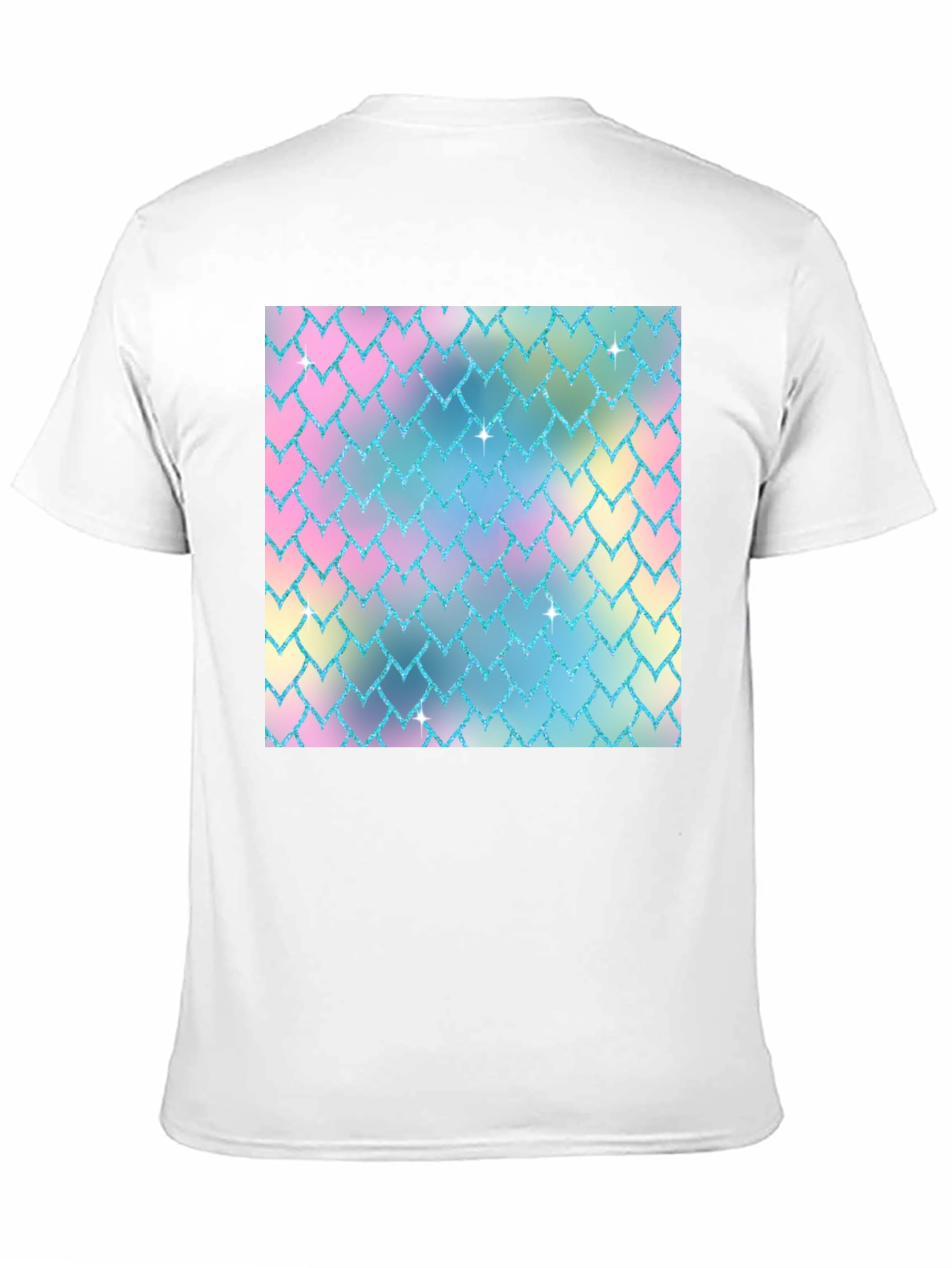 Pastel Scale Print Black T-Shirt