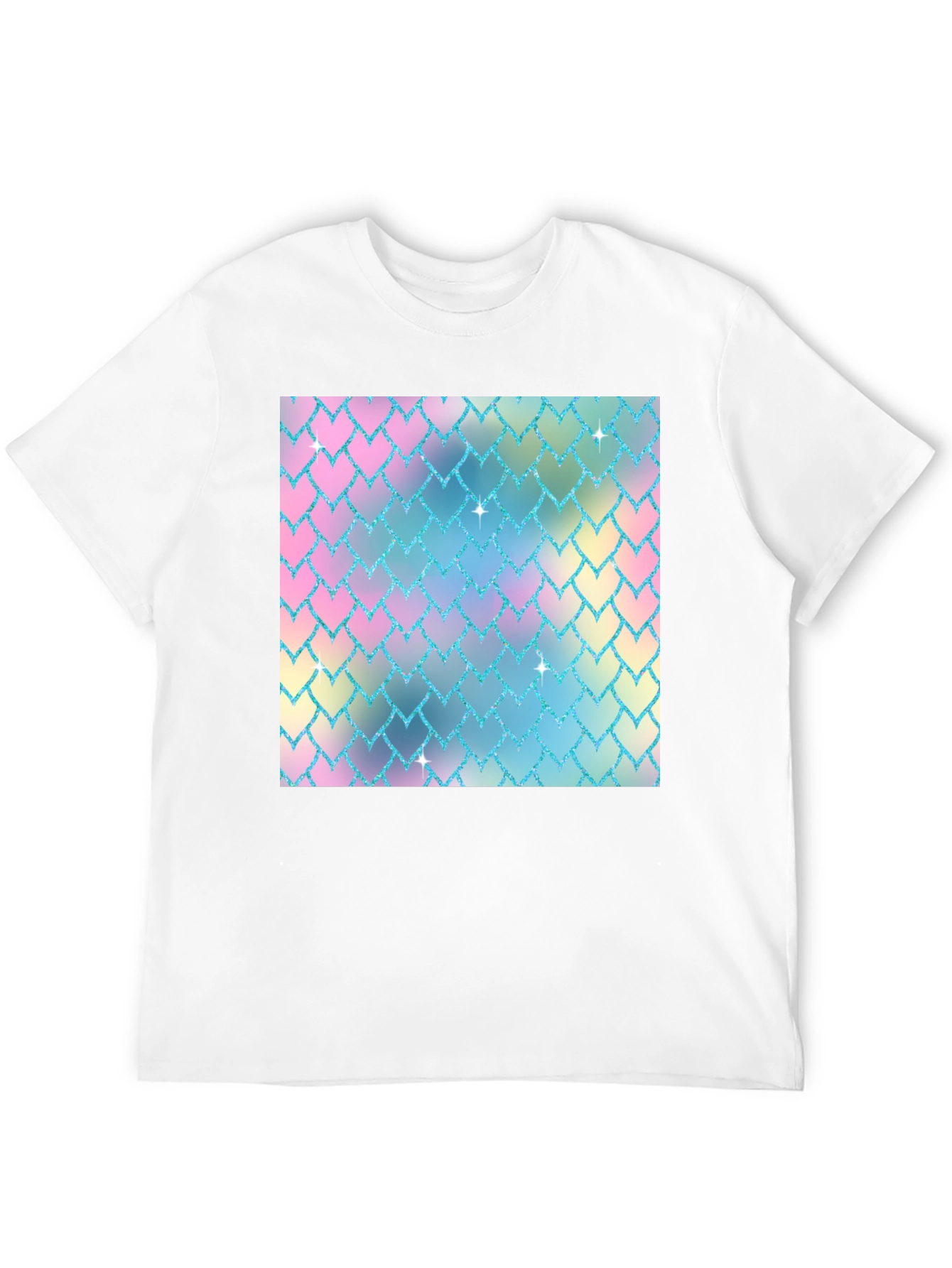 Pastel Scale Print Black T-Shirt