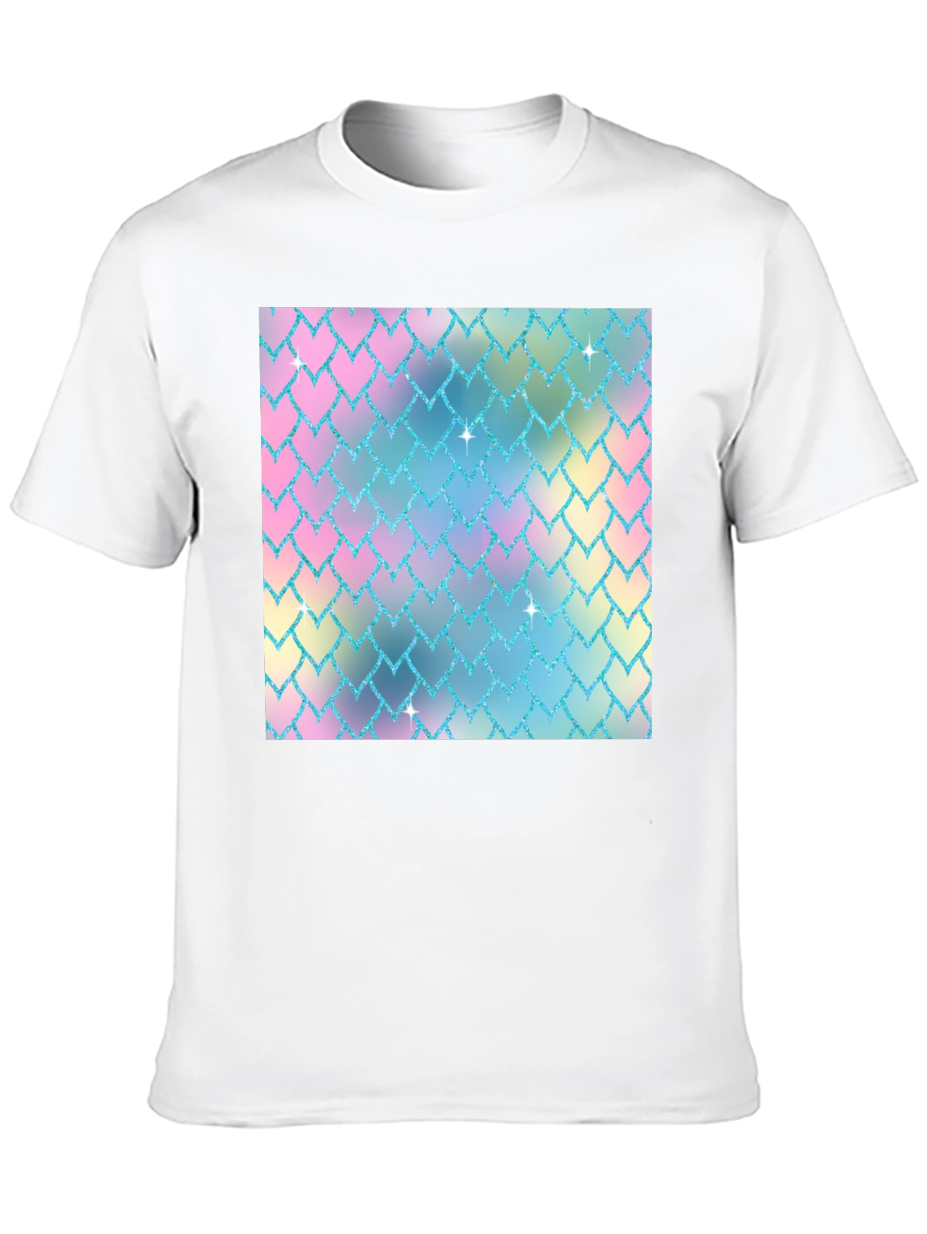 Pastel Scale Print Black T-Shirt