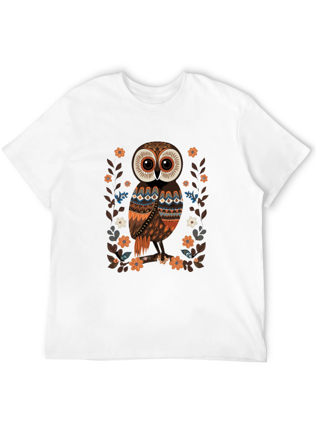 Owl Graphic Print Mens Black T-Shirt