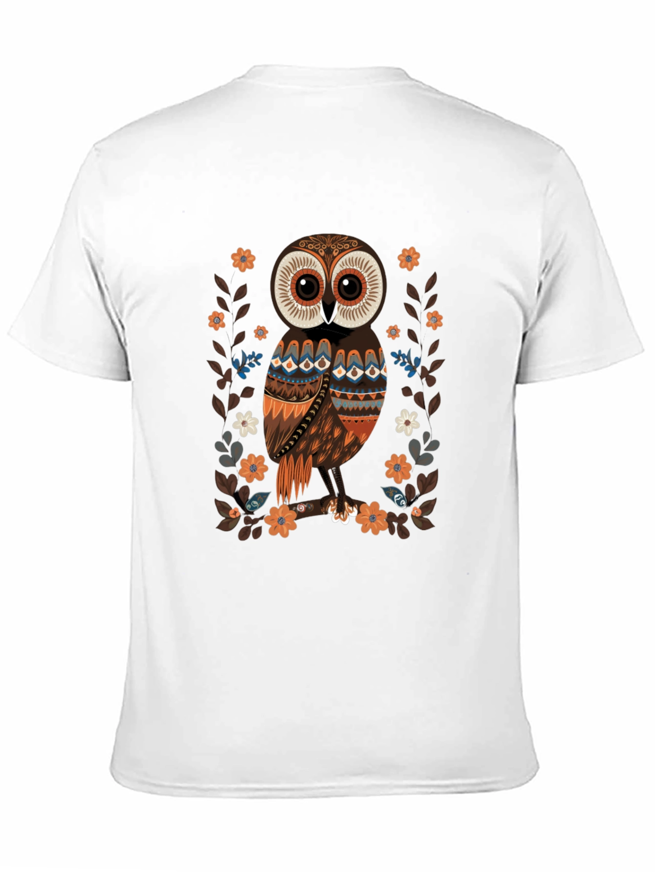 Owl Graphic Print Mens Black T-Shirt