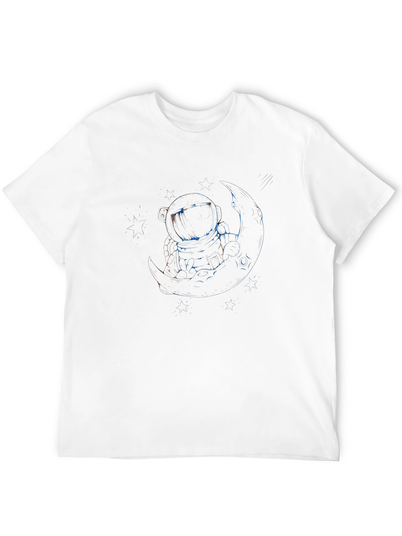 Astronaut Moon Graphic Tee - Stylish Black T-Shirt